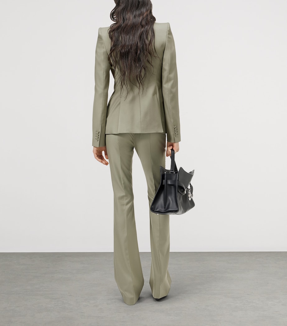 McQueen Womens Wool Bootcut Trousers Image 3