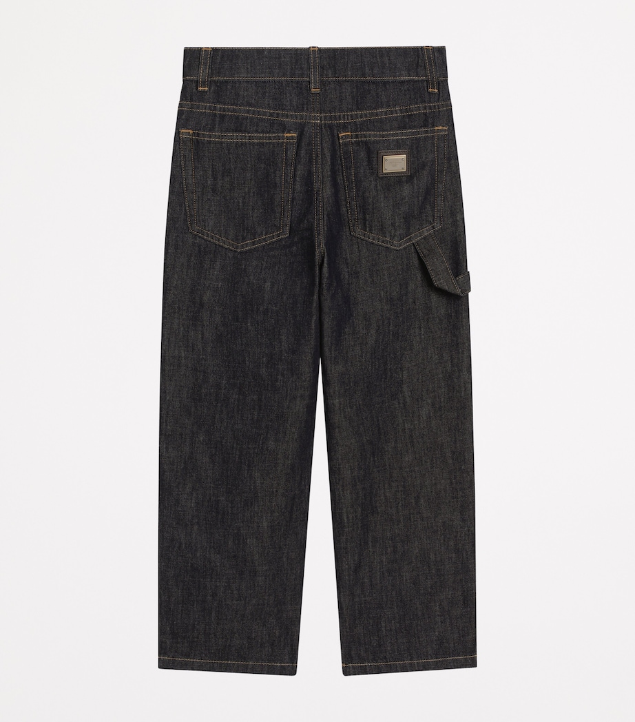 Cotton Pocket-Detail Jeans (8-12+ Years) S9000-COMBI COLOUR Image 2