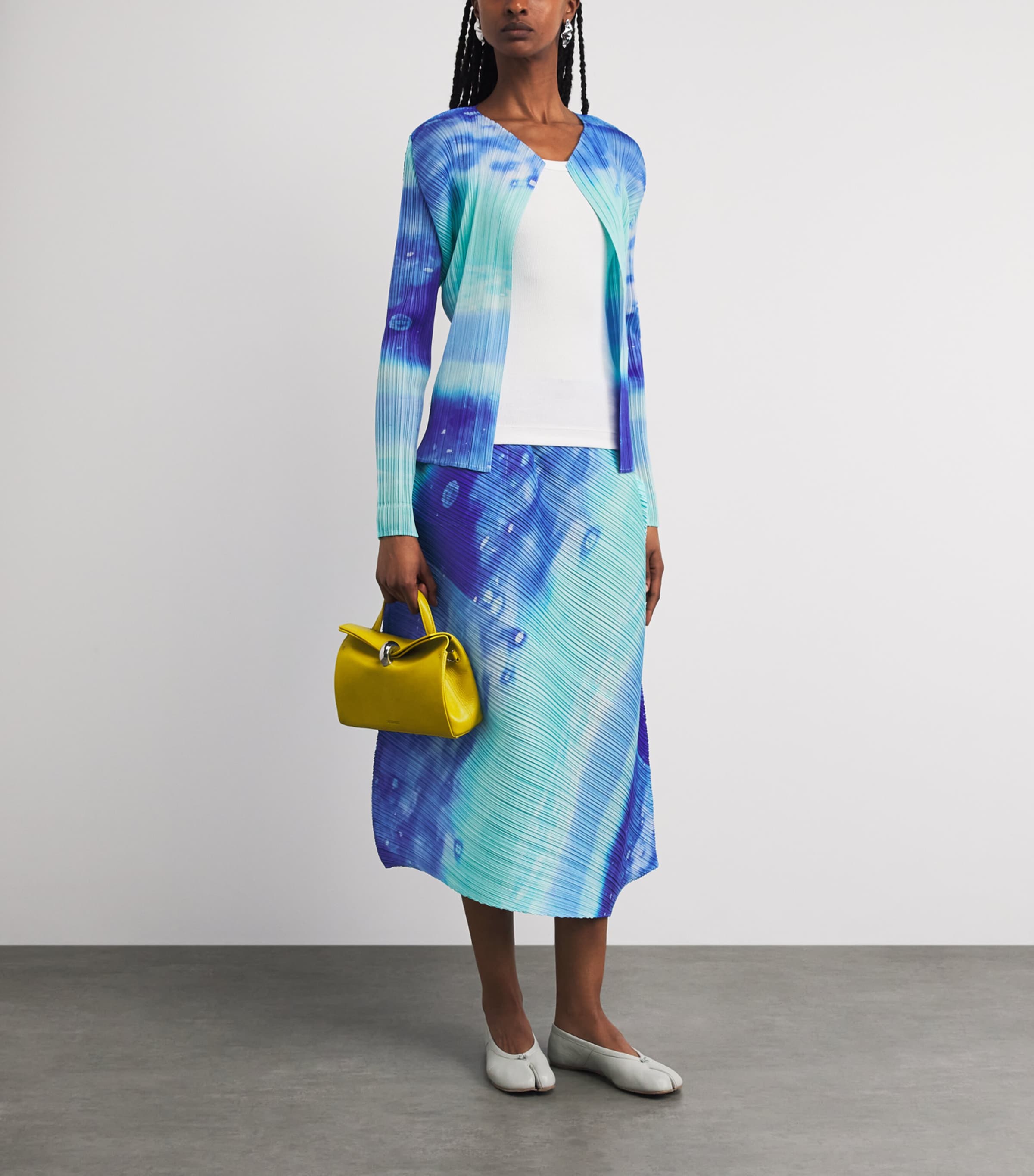 Pleats Please Issey Miyake Womens Sea Bubble Cardigan Blue Image 2