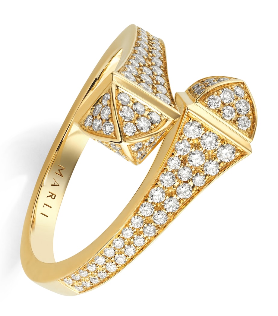Midi Yellow Gold and Diamond Cleo Ring YELLOW GOLD Image 1