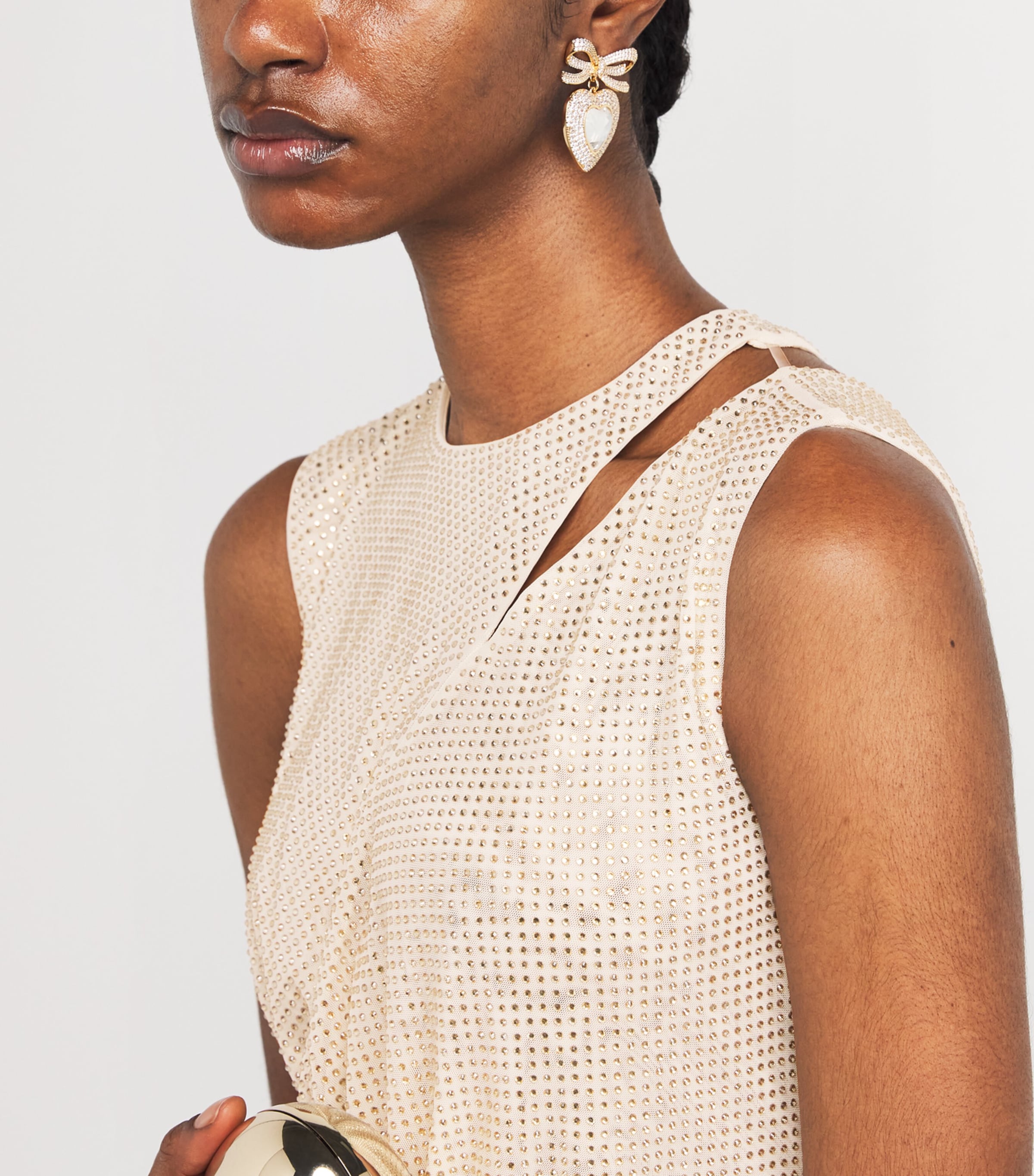 Embellished Cut-Out Midi Dress CHAMPAGNE Image 6