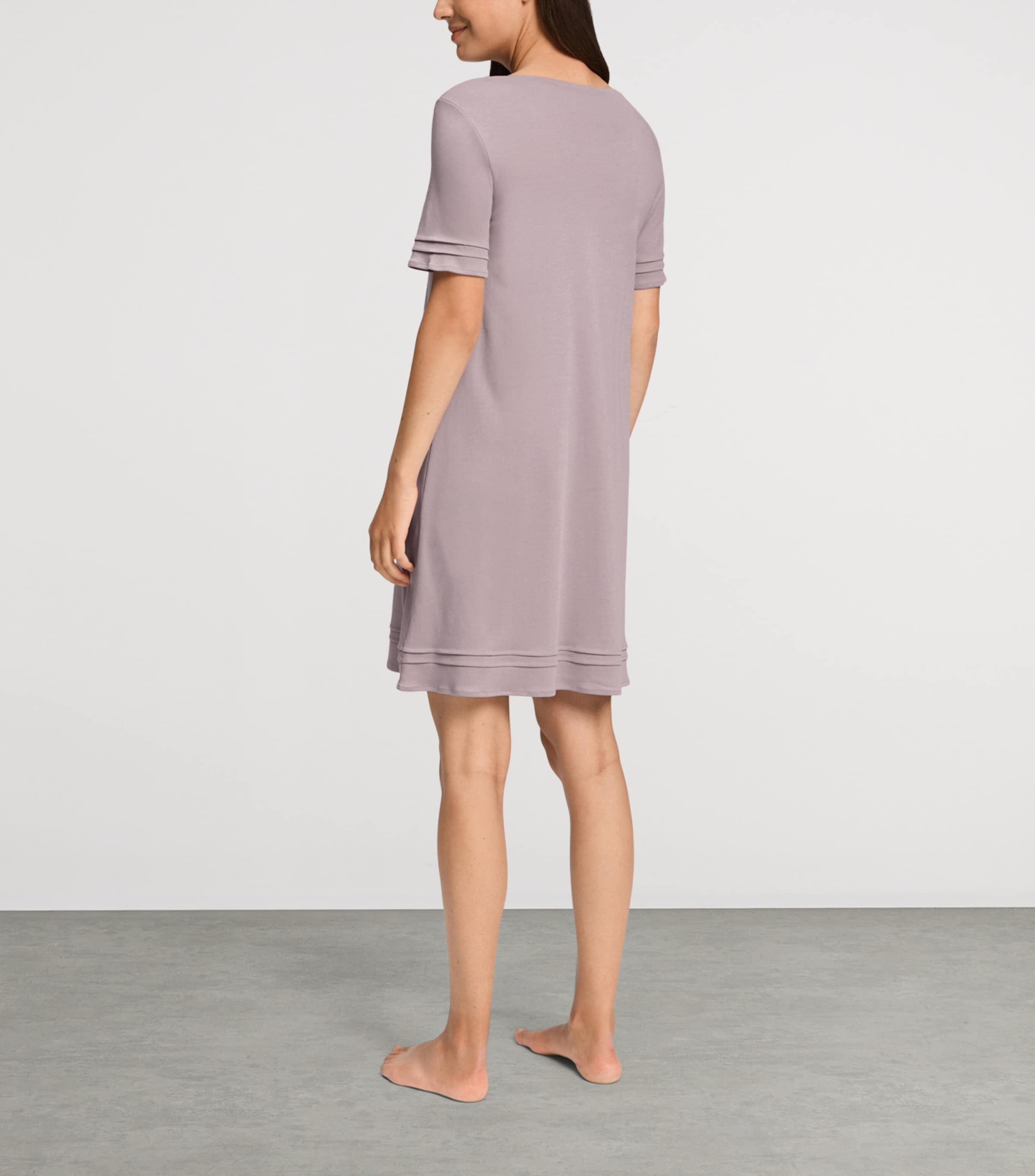 Hanro Womens Cotton Pilar Nightdress Stormy Rose Image 4