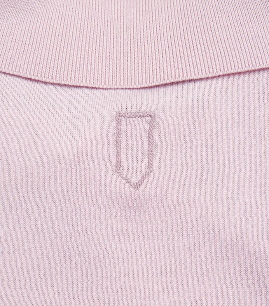 Canali Mens Cotton-Silk Open Collar Polo Shirt Image 6
