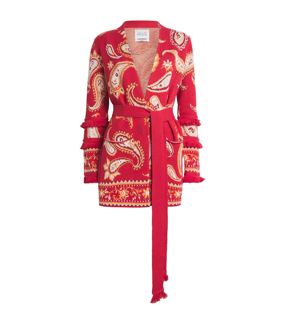 Cotton Paisley Jacquard Jude Cardigan JIMI RED Image 1
