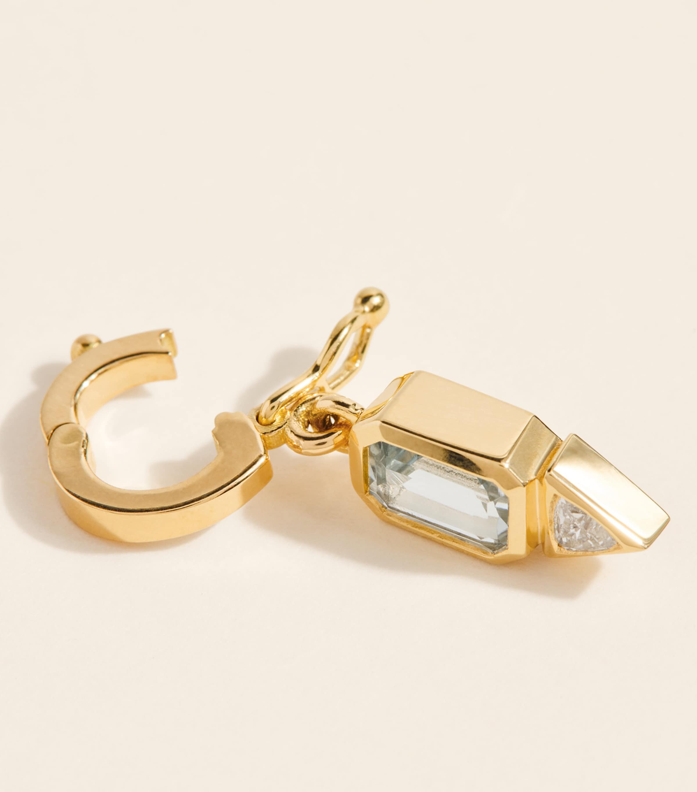 Azlee Yellow Gold, Diamond and Aquamarine March Charm Yellow Gold Image 3