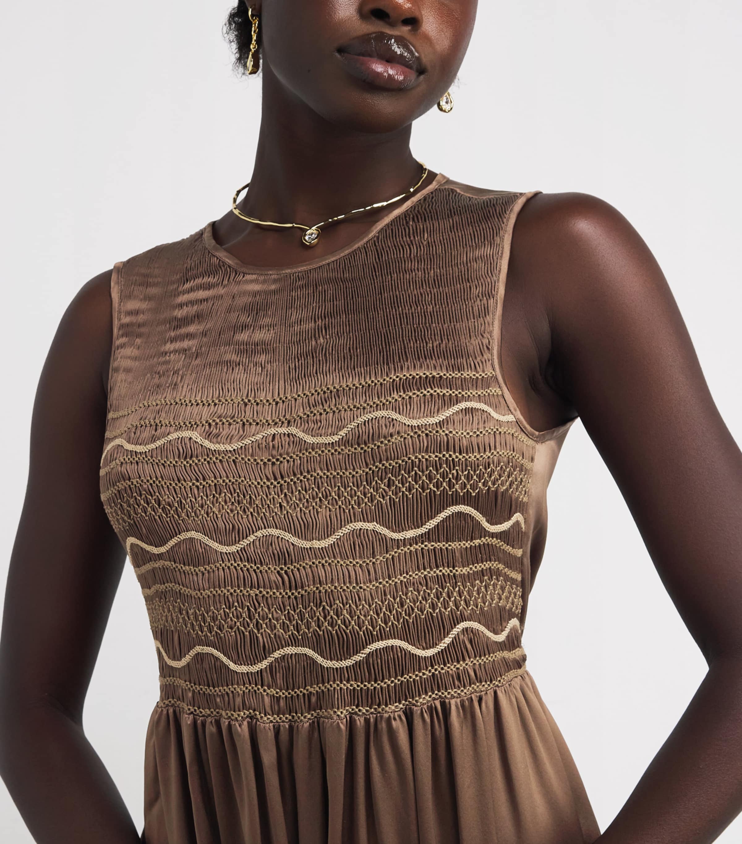 Silk Gioia Midi Dress REGIO BROWN Image 4