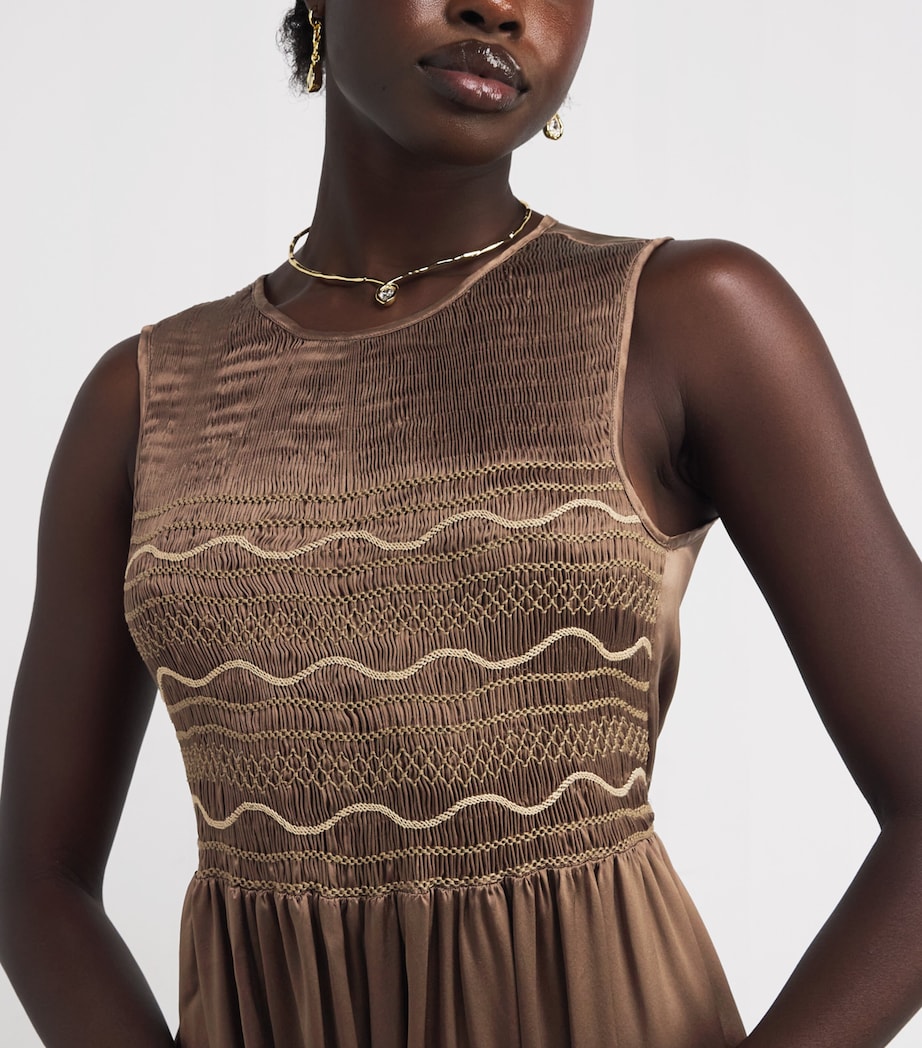 Silk Gioia Midi Dress REGIO BROWN Image 4