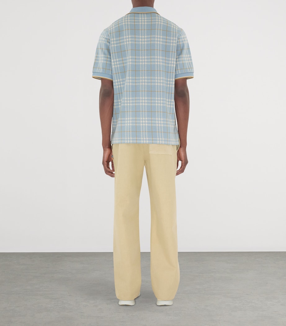 Cotton Check Jacquard Polo Shirt FOG IP CHECK Image 4