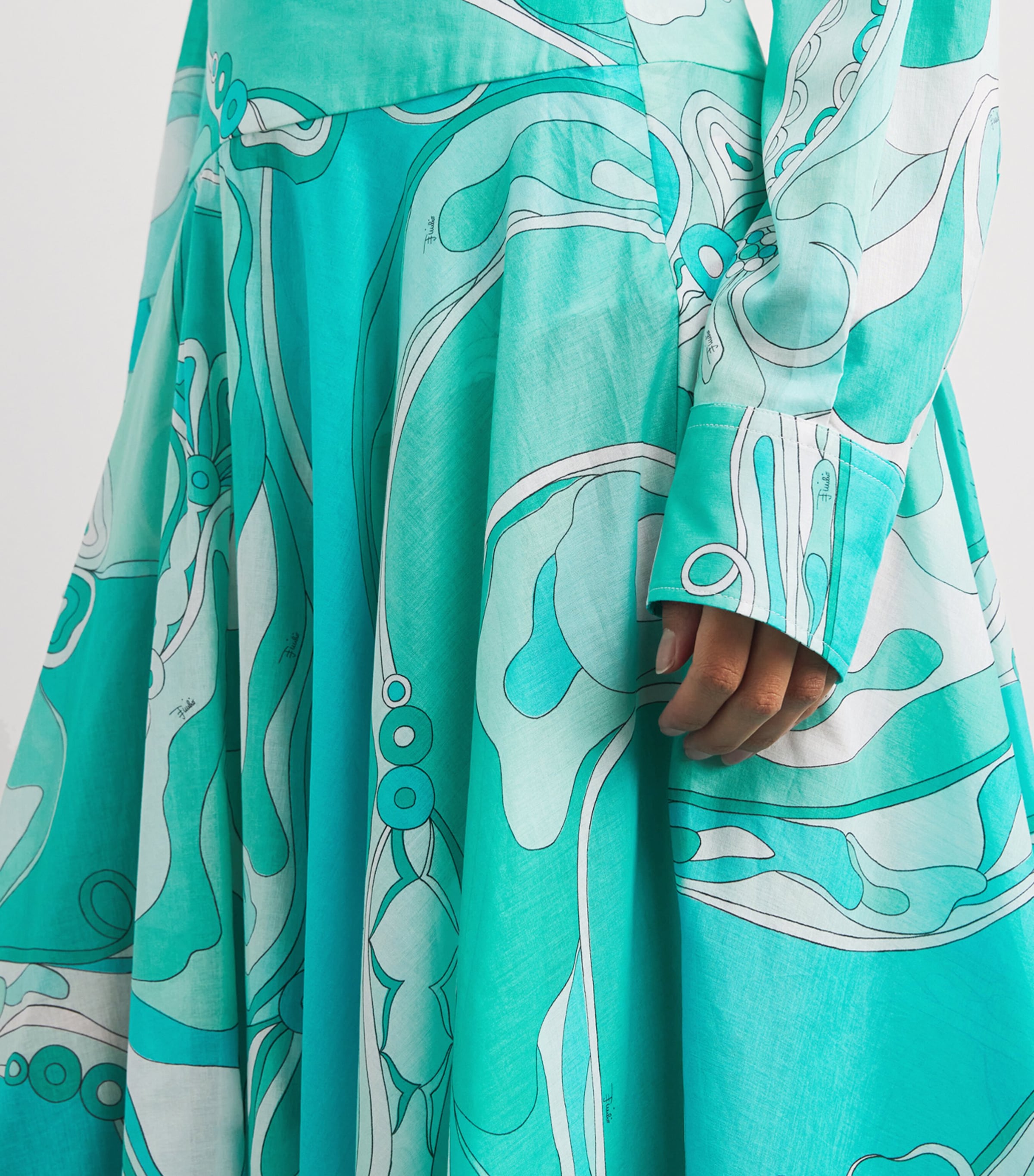 Cotton Orchidee Maxi Skirt 019/TURQUOISE Image 5