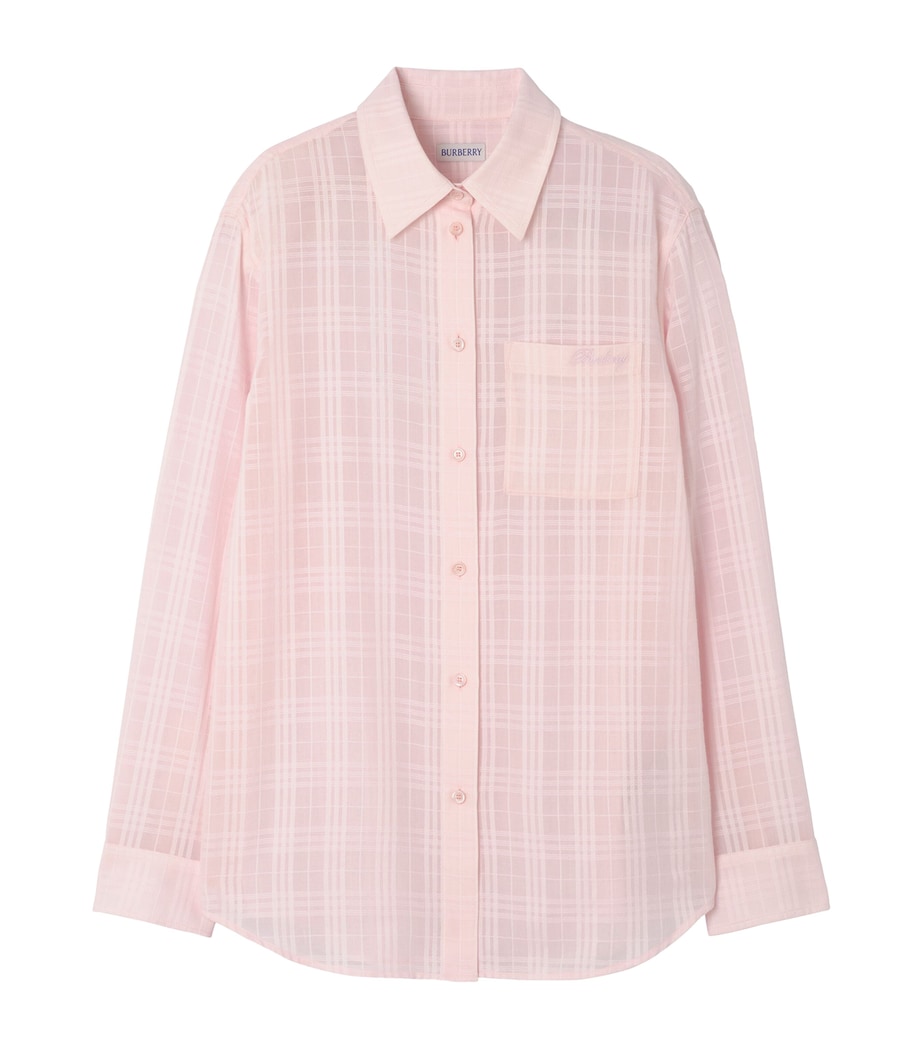 Burberry Womens Cotton Check Shirt Frosty Pink Ip Check Image 1