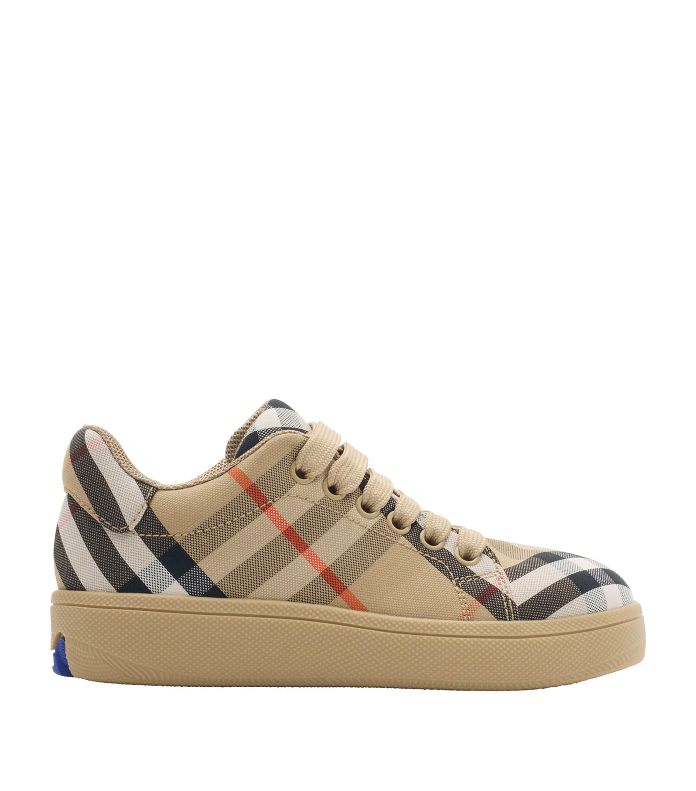 Burberry Cotton Check Sneakers In Multi