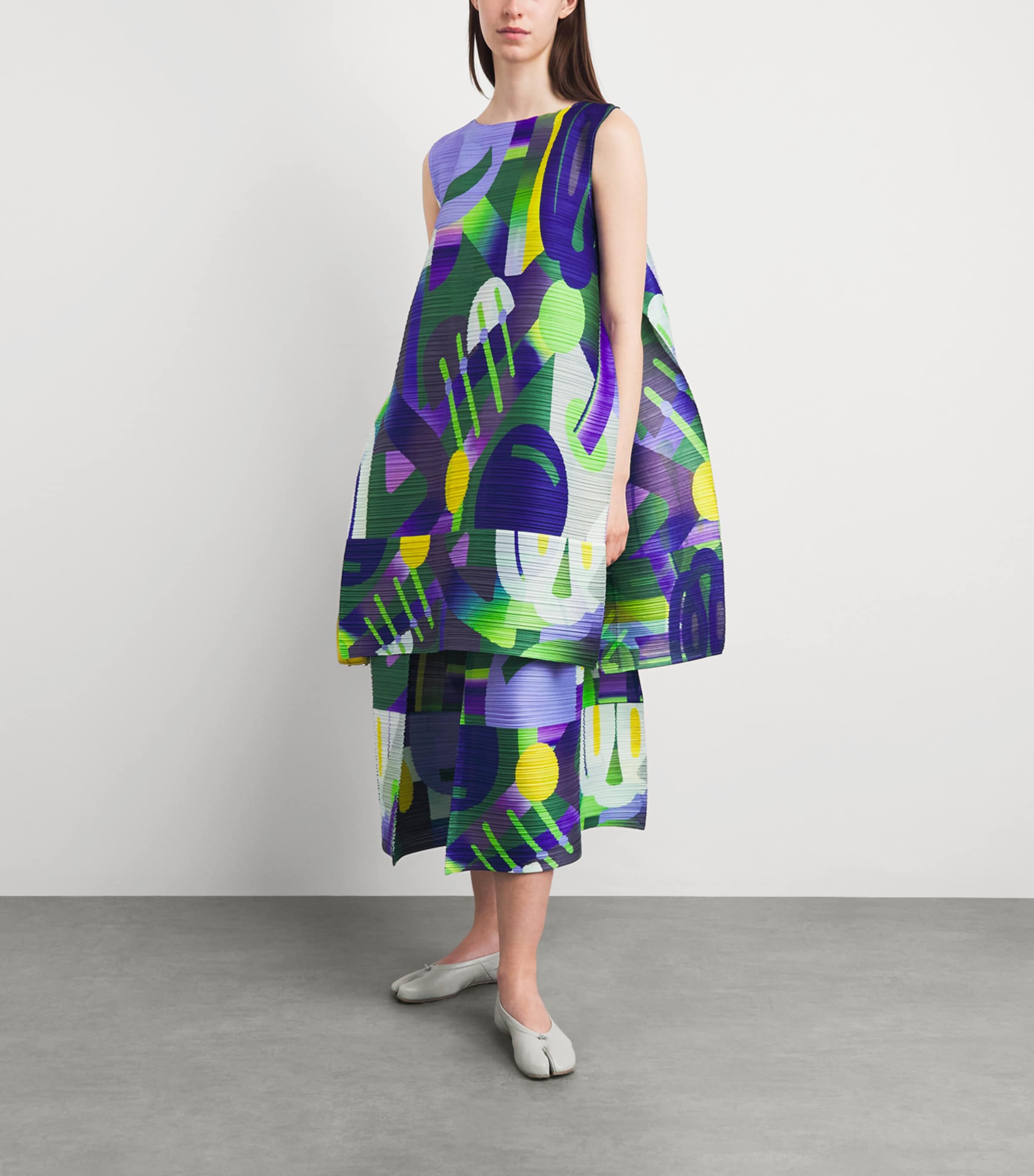 Pleats Please Issey Miyake Womens Printed Playground Trousers Purple Image 2