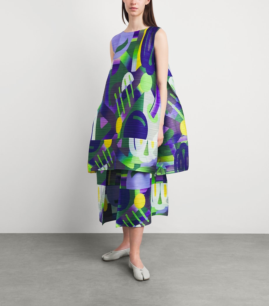 Pleats Please Issey Miyake Womens Printed Playground Trousers Purple Image 2