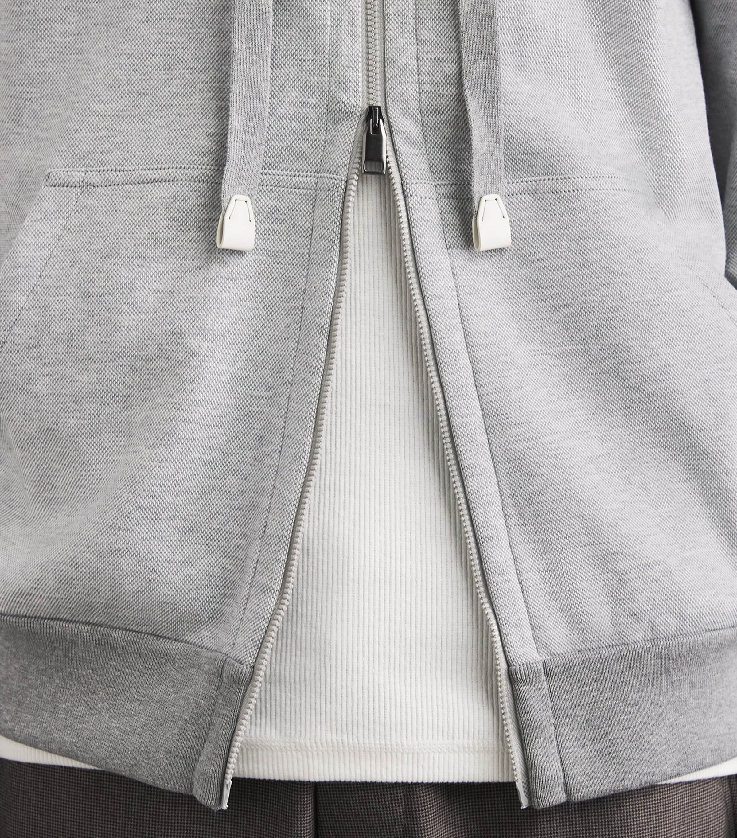 Brioni Mens Stretch-Cotton Zip-Up Hoodie Image 3