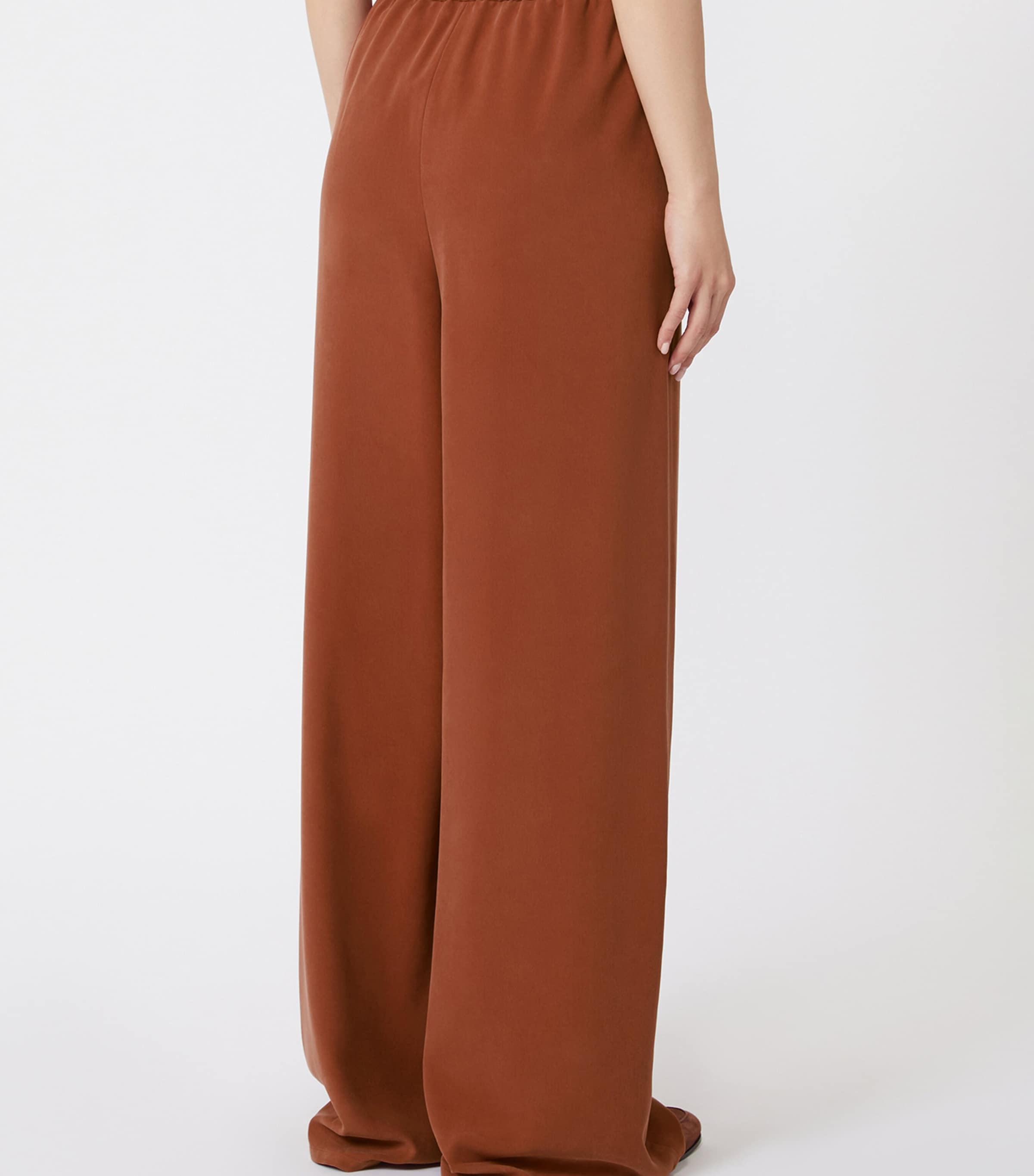 Silk Wide-Leg Trousers TERRA COTTA Image 4
