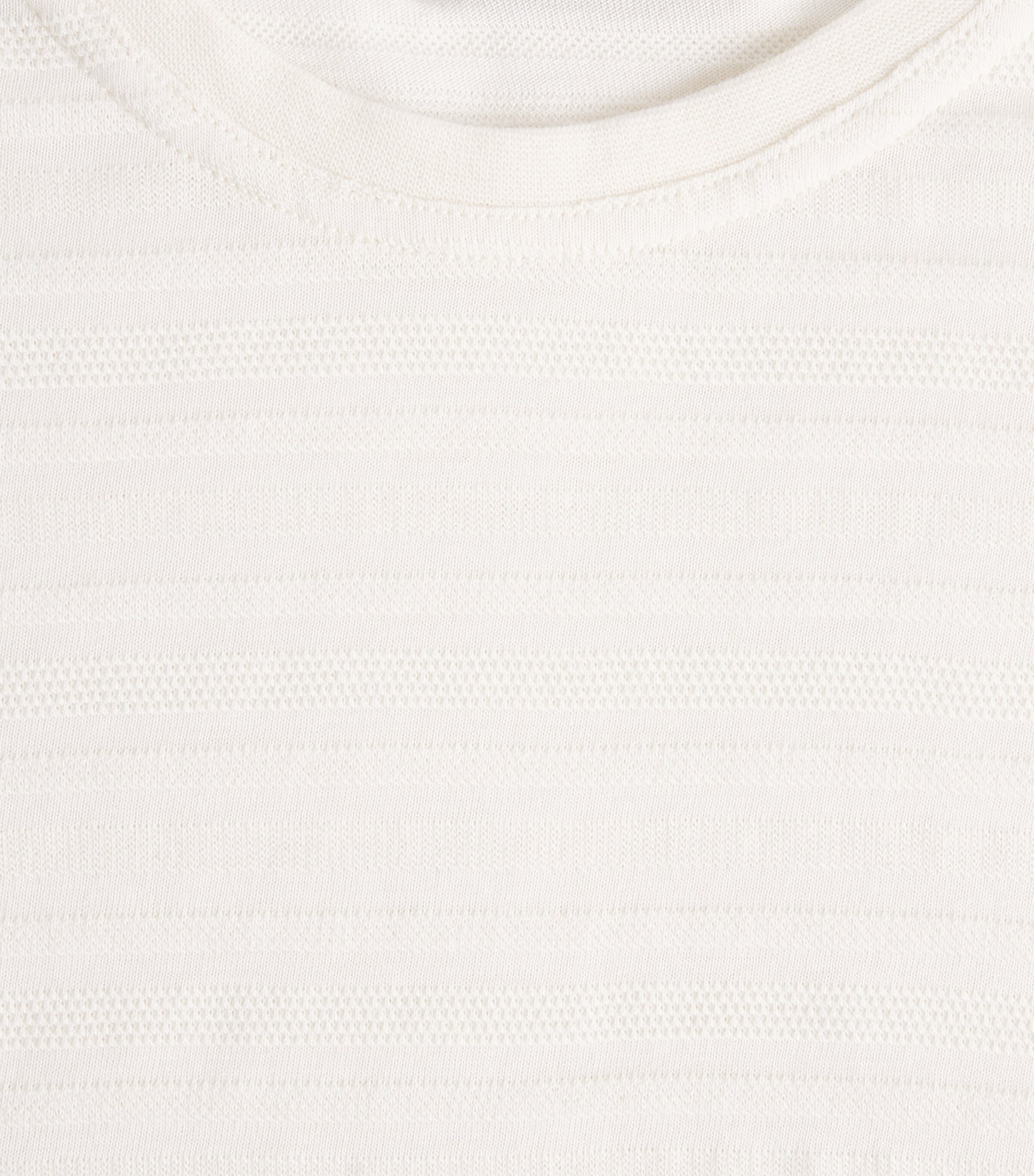 Oliver Spencer Mens Organic Cotton Jacquard T-Shirt Cream Image 6
