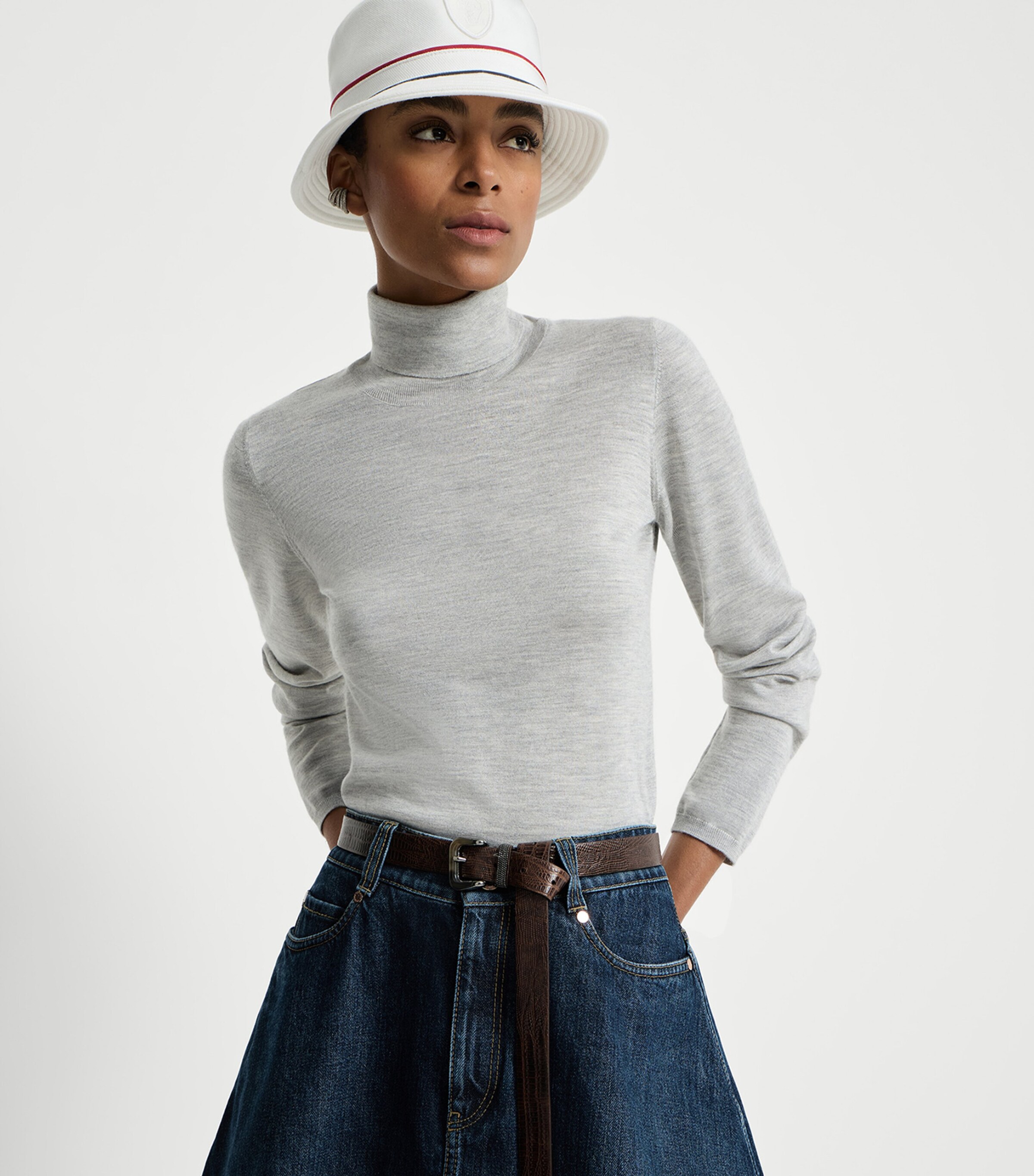 Brunello Cucinelli Womens Cashmere-Silk Rollneck Sweater Image 2