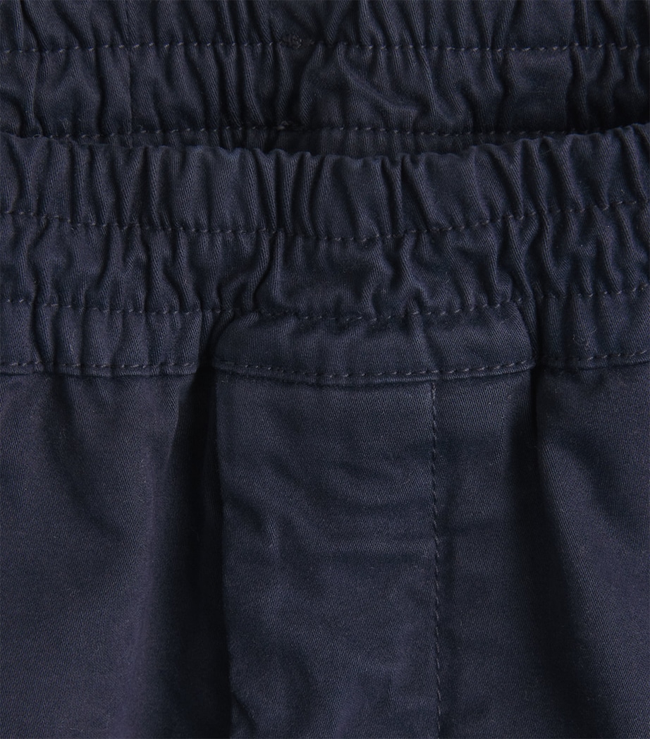 Eleventy Mens Stretch-Cotton Pleated Straight Trousers Blu Image 6