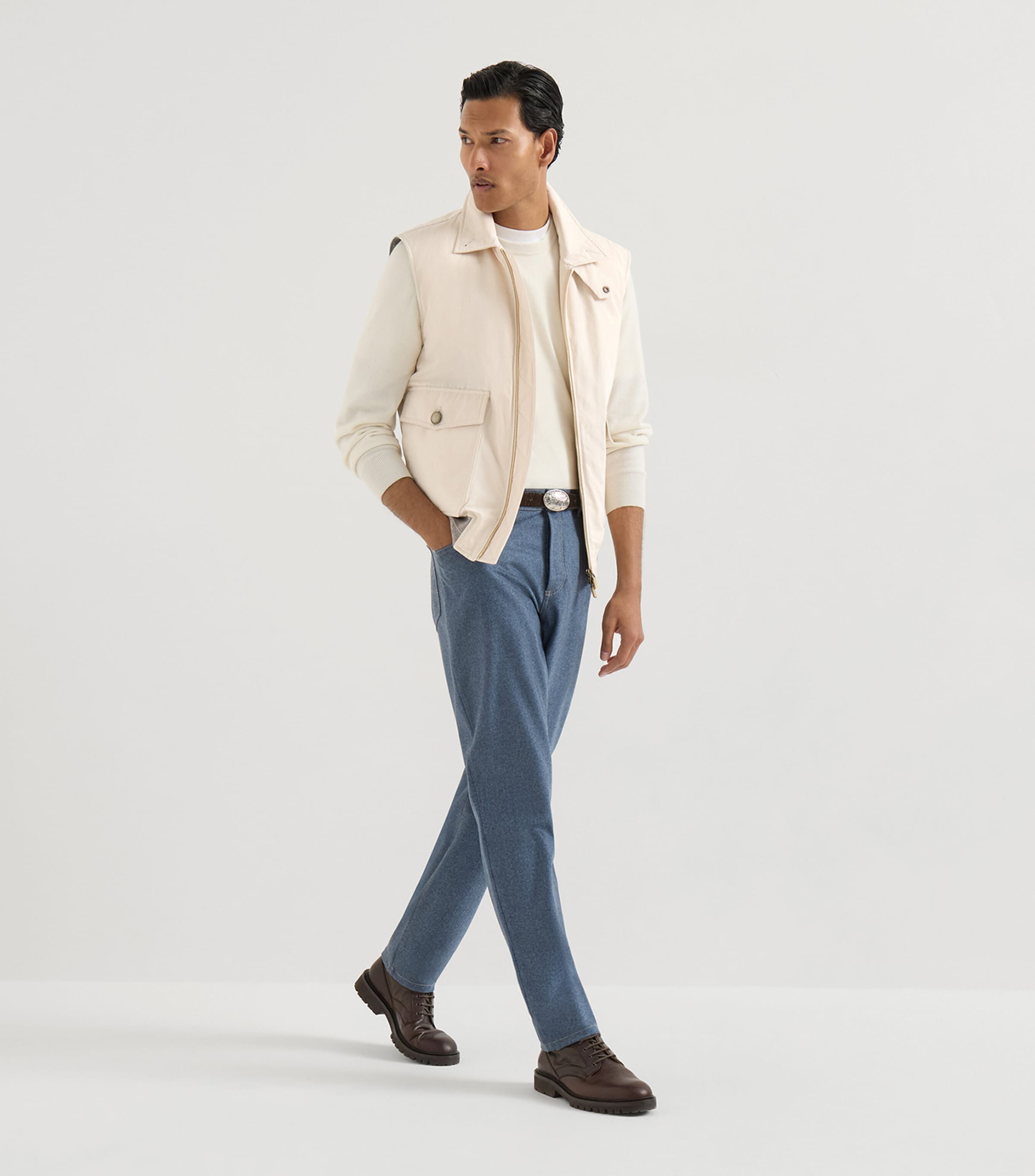Brunello Cucinelli Mens Virgin Wool Slim Trousers Image 3