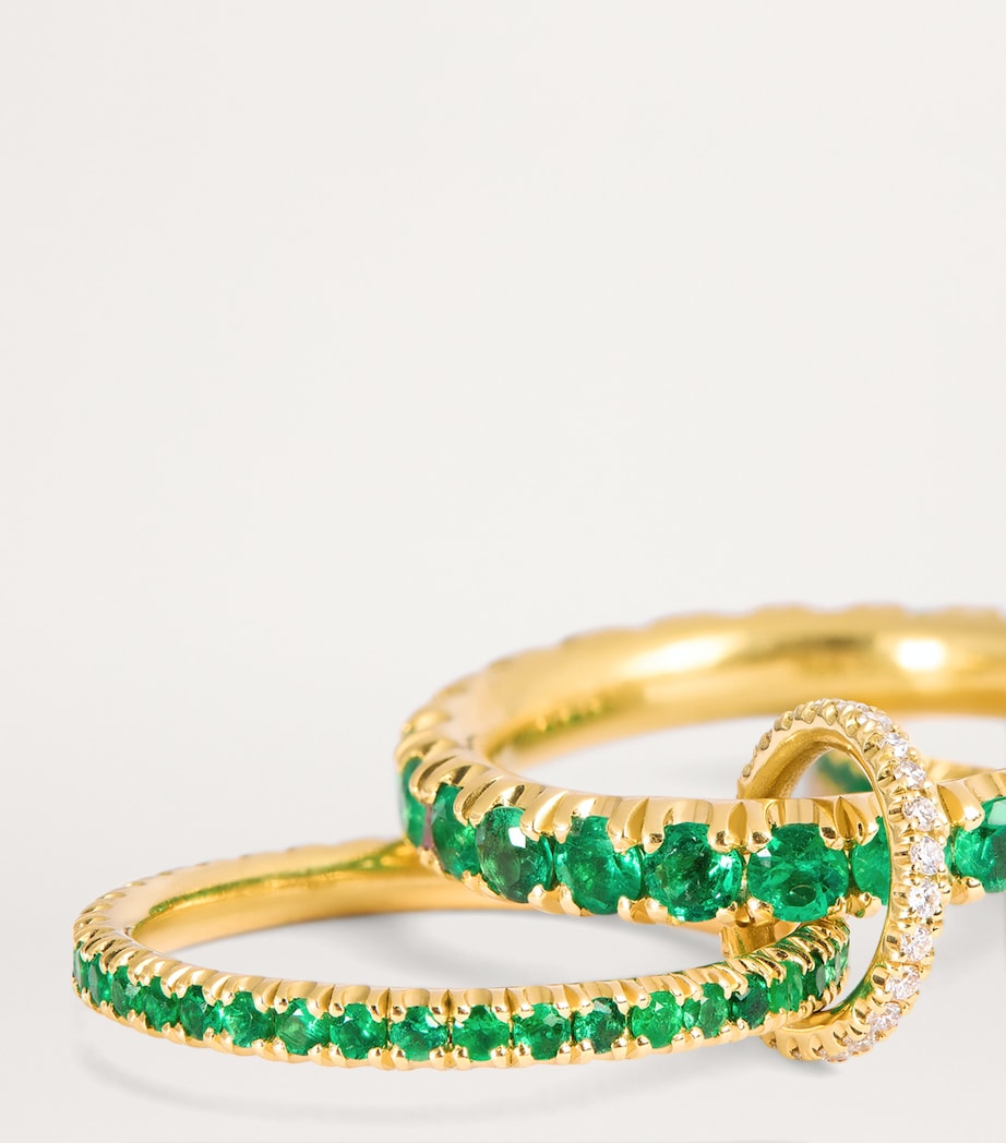 Yellow Gold, Diamond and Emerald Ring YELLOW GOLD Image 4