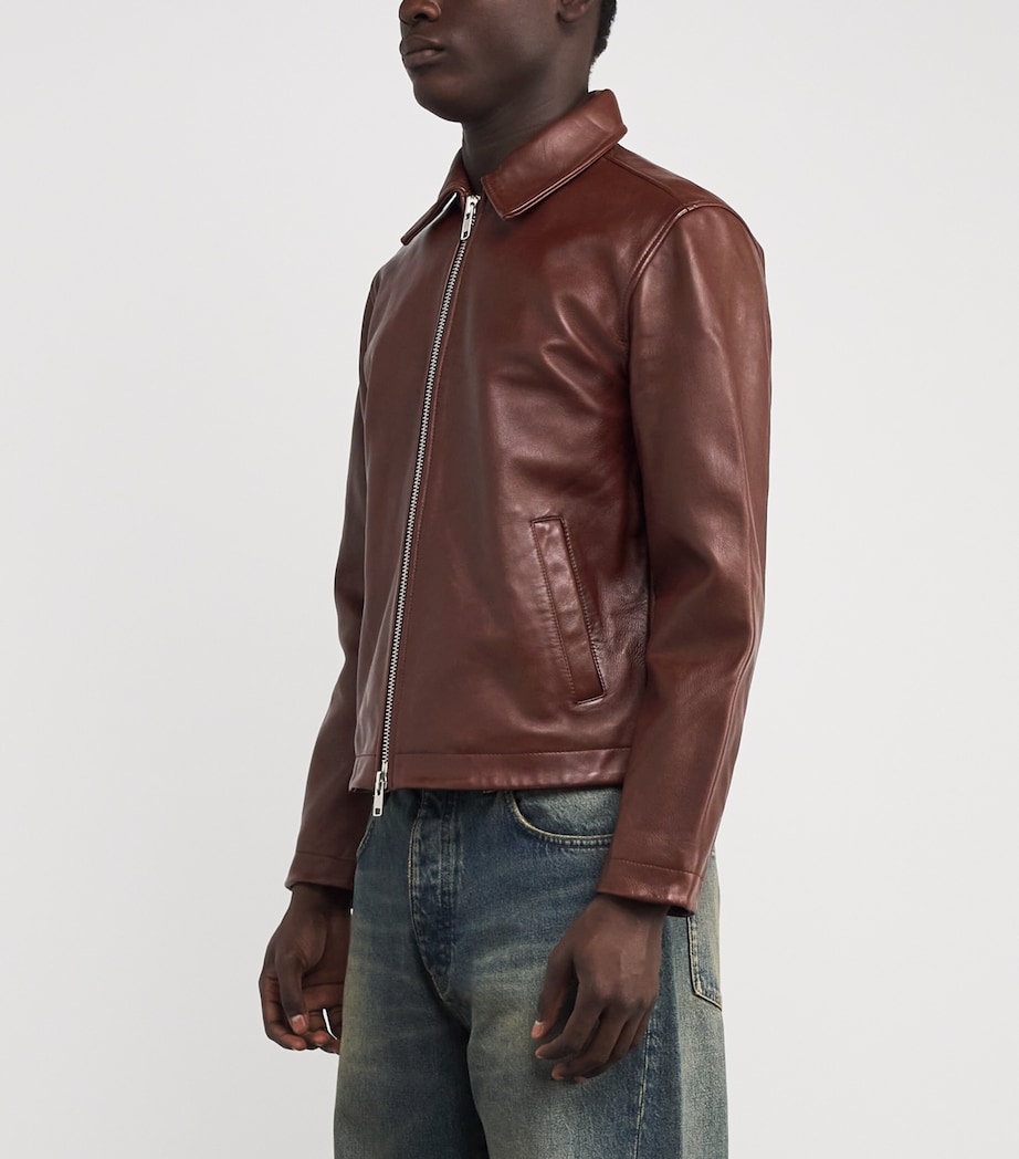 Collar Leather Jacket COGNAC 179 Image 3