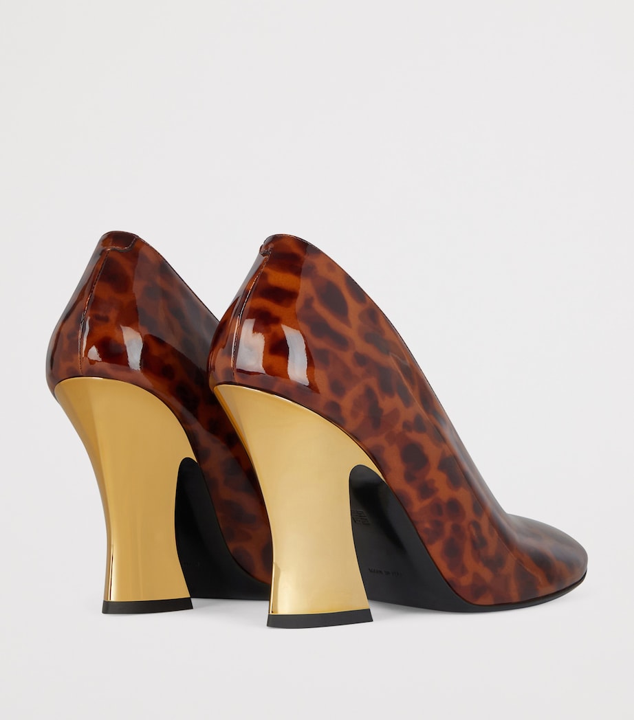 Leather Sculptural Pumps 95 DARK BROWN/BLACK Image 4