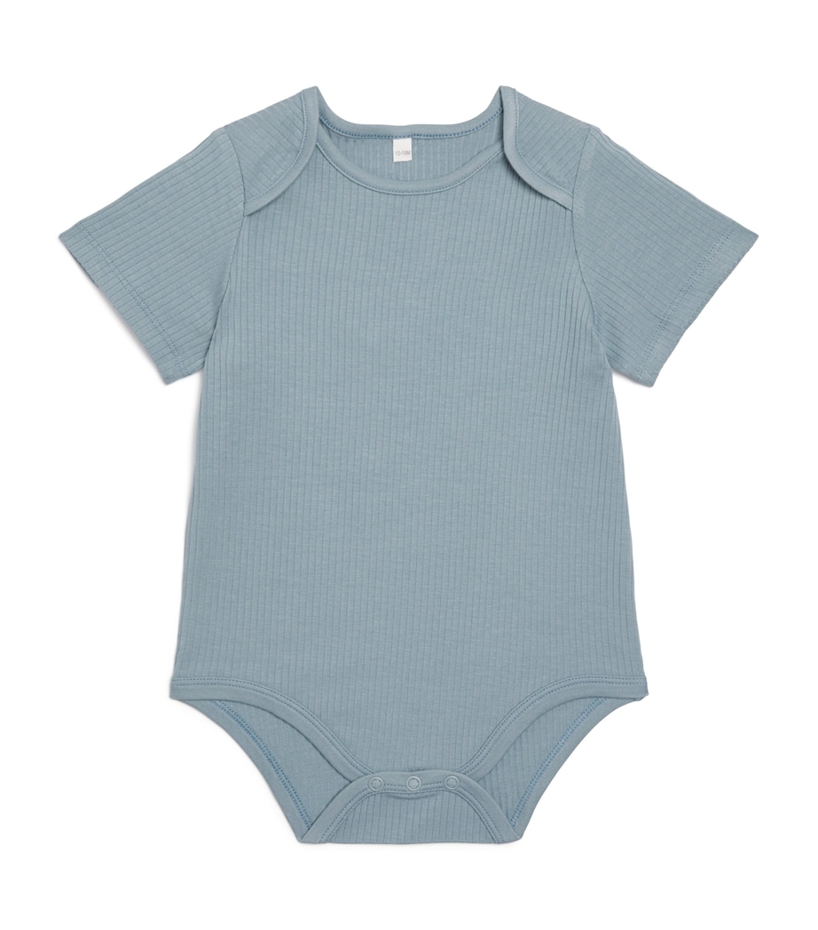 Bamboo-Blend Short-Sleeve Bodysuit (0-18 Months) SKY Image 1