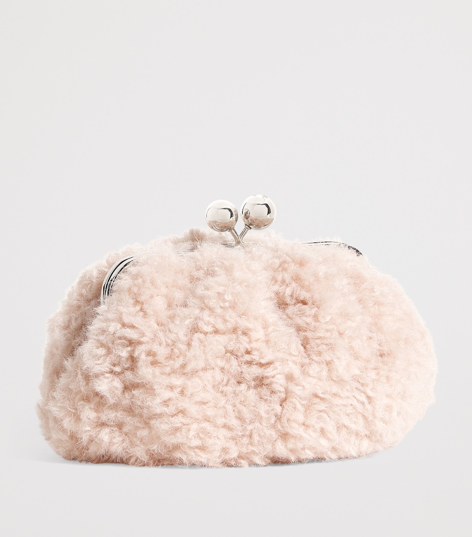 Small Faux Fur Pasticcino Clutch Bag PINK Image 3
