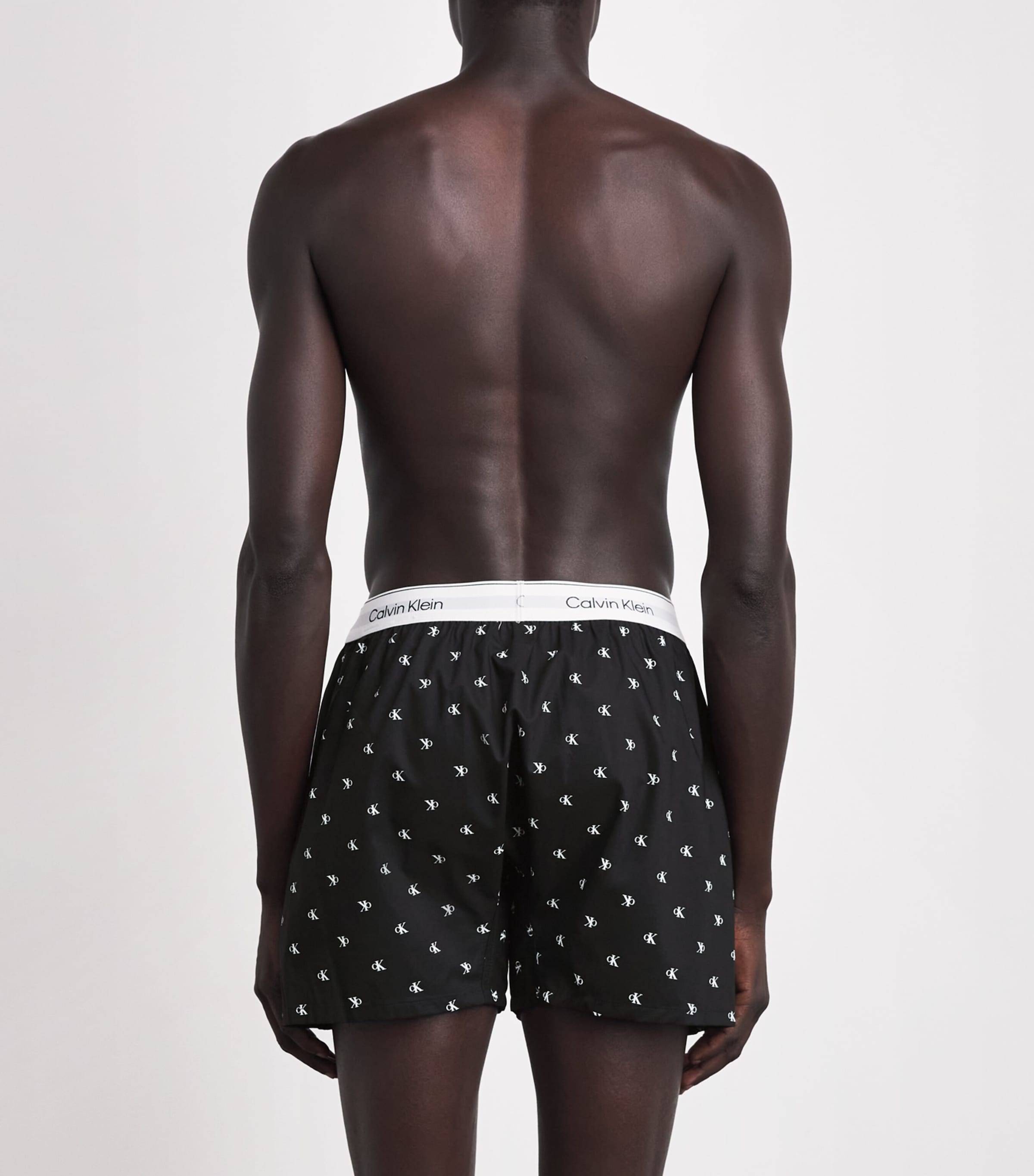 Calvin Klein Mens Cotton Poplin Logo Pyjama Shorts Diamond Logo Bl Image 5