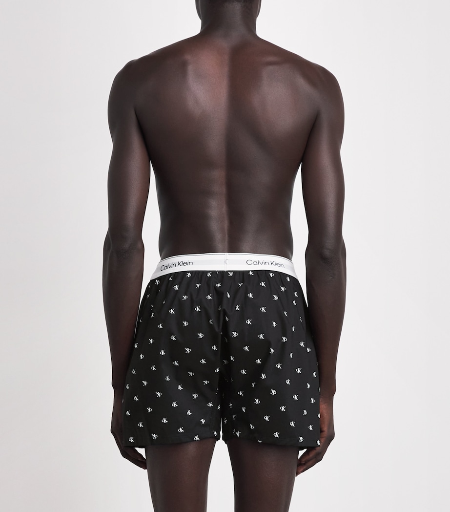 Calvin Klein Mens Cotton Poplin Logo Pyjama Shorts Diamond Logo Bl Image 5
