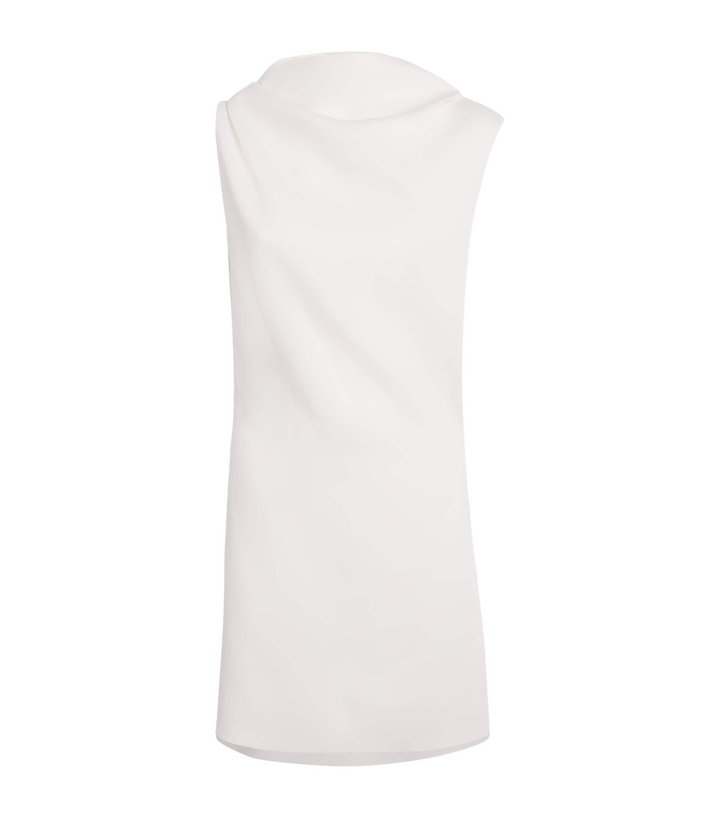 Khaite Womens Satin Astor Draped Mini Dress Chalk Image 1