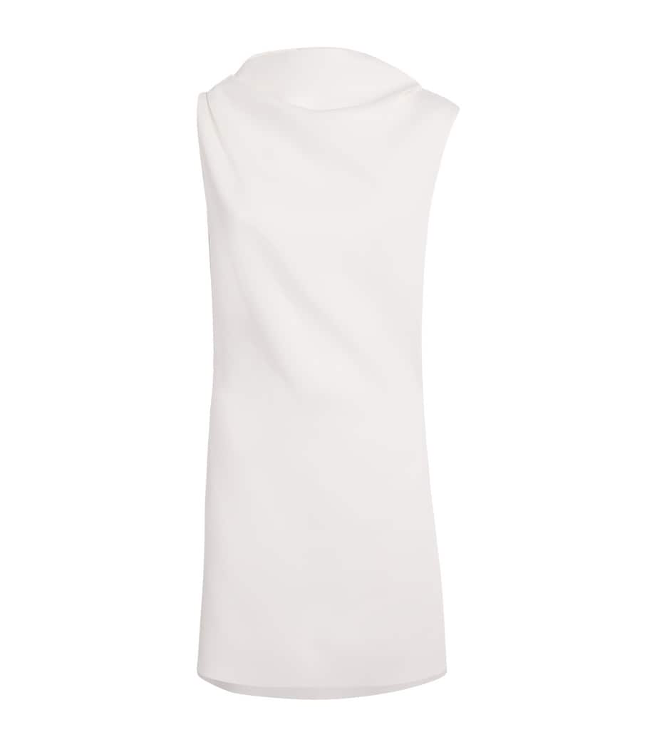 Khaite Womens Satin Astor Draped Mini Dress Chalk Image 1