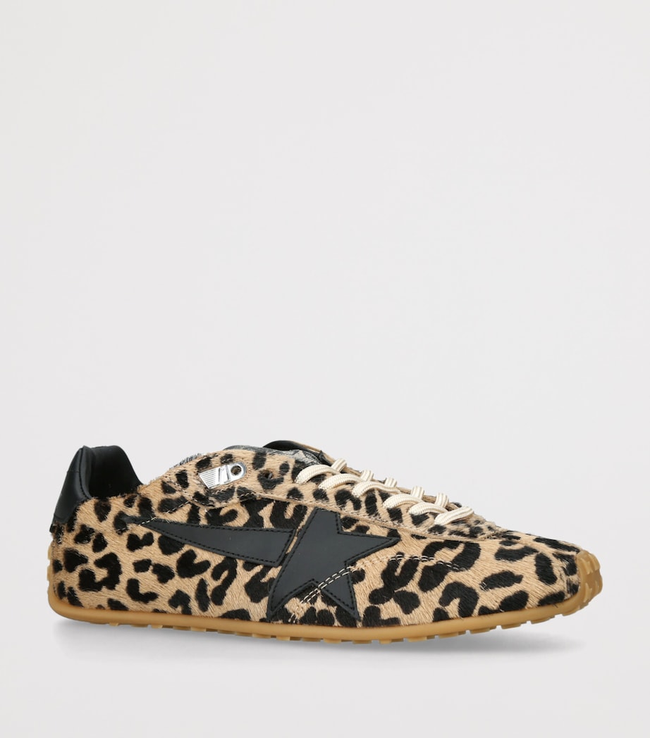 Golden Goose Pony Hair Leopard Marathon Speed Sneakers Dk.brn Com Image 3
