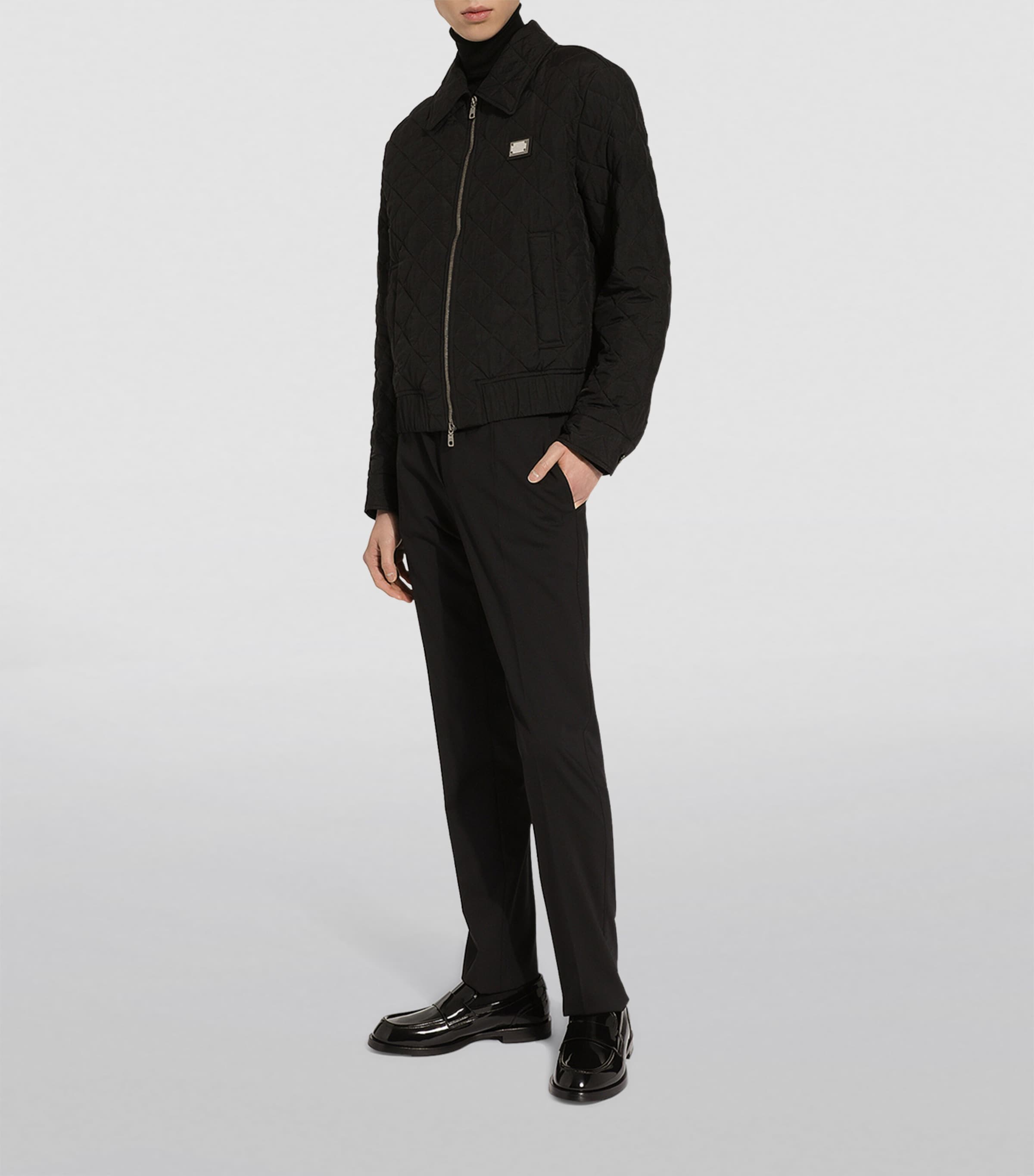 Quilted Bomber Jacket N0000-BLACK Image 4