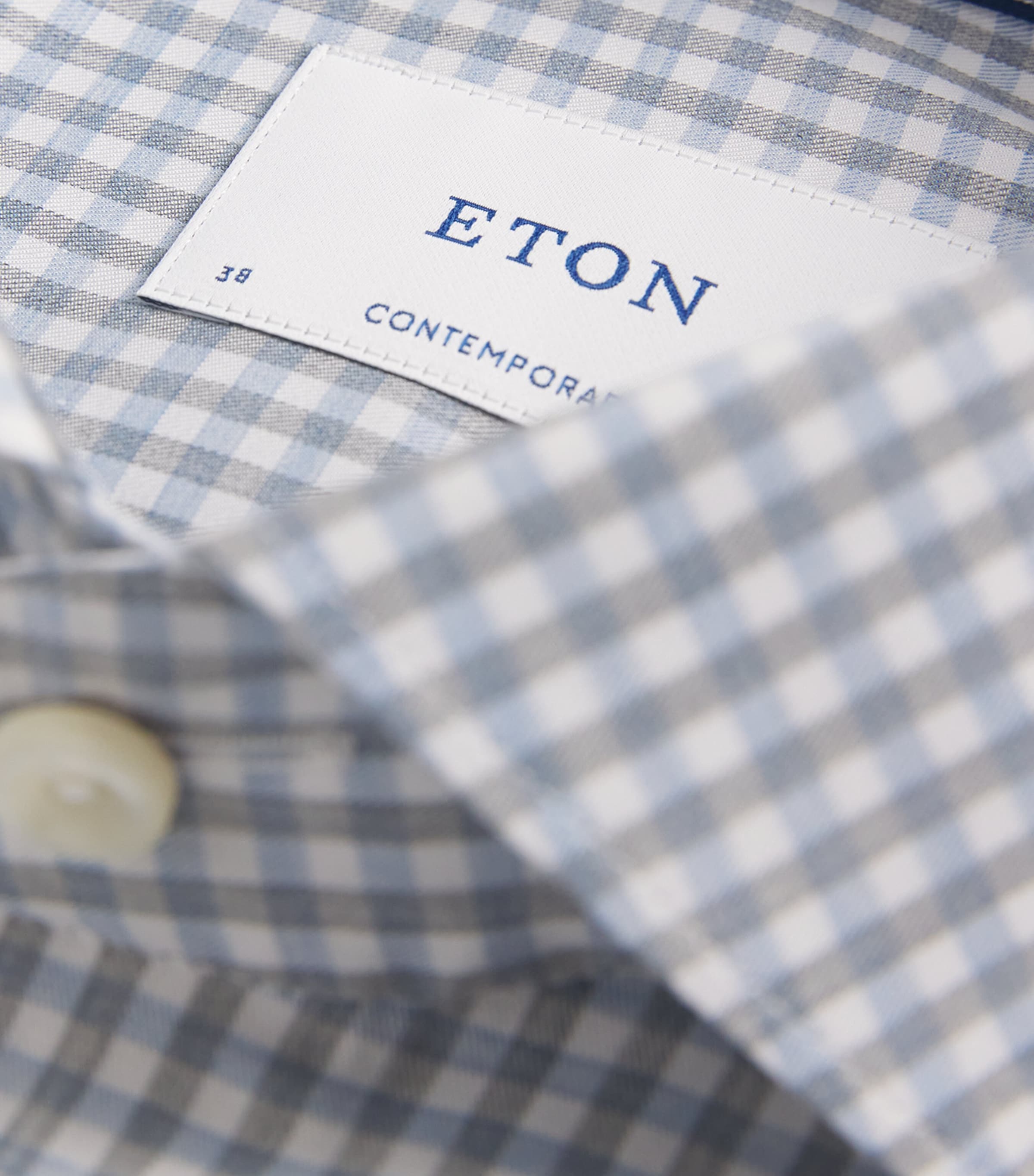 Cotton Twill Melange Check Shirt 24MID BLUE Image 5