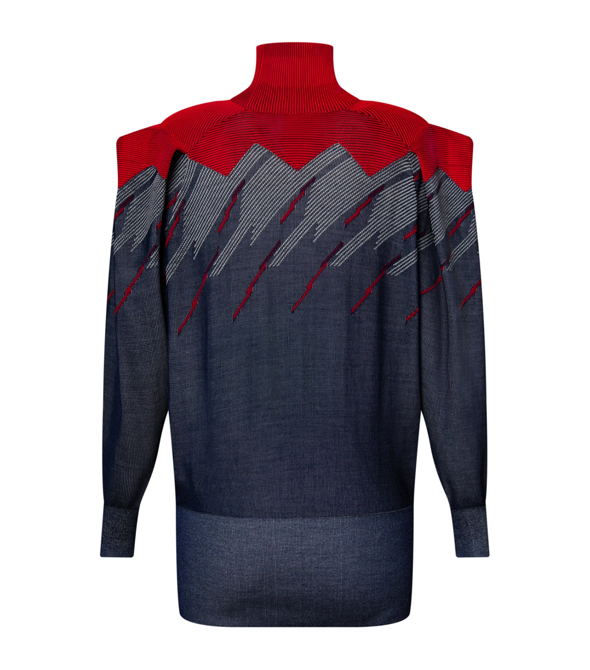 Pleated-Detail Rollneck Sweater MULTI Image 3