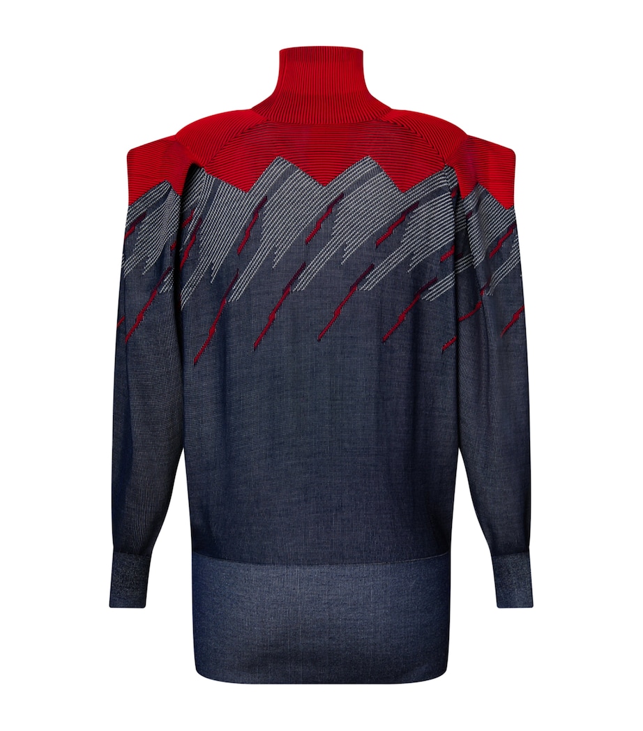 Pleated-Detail Rollneck Sweater MULTI Image 3