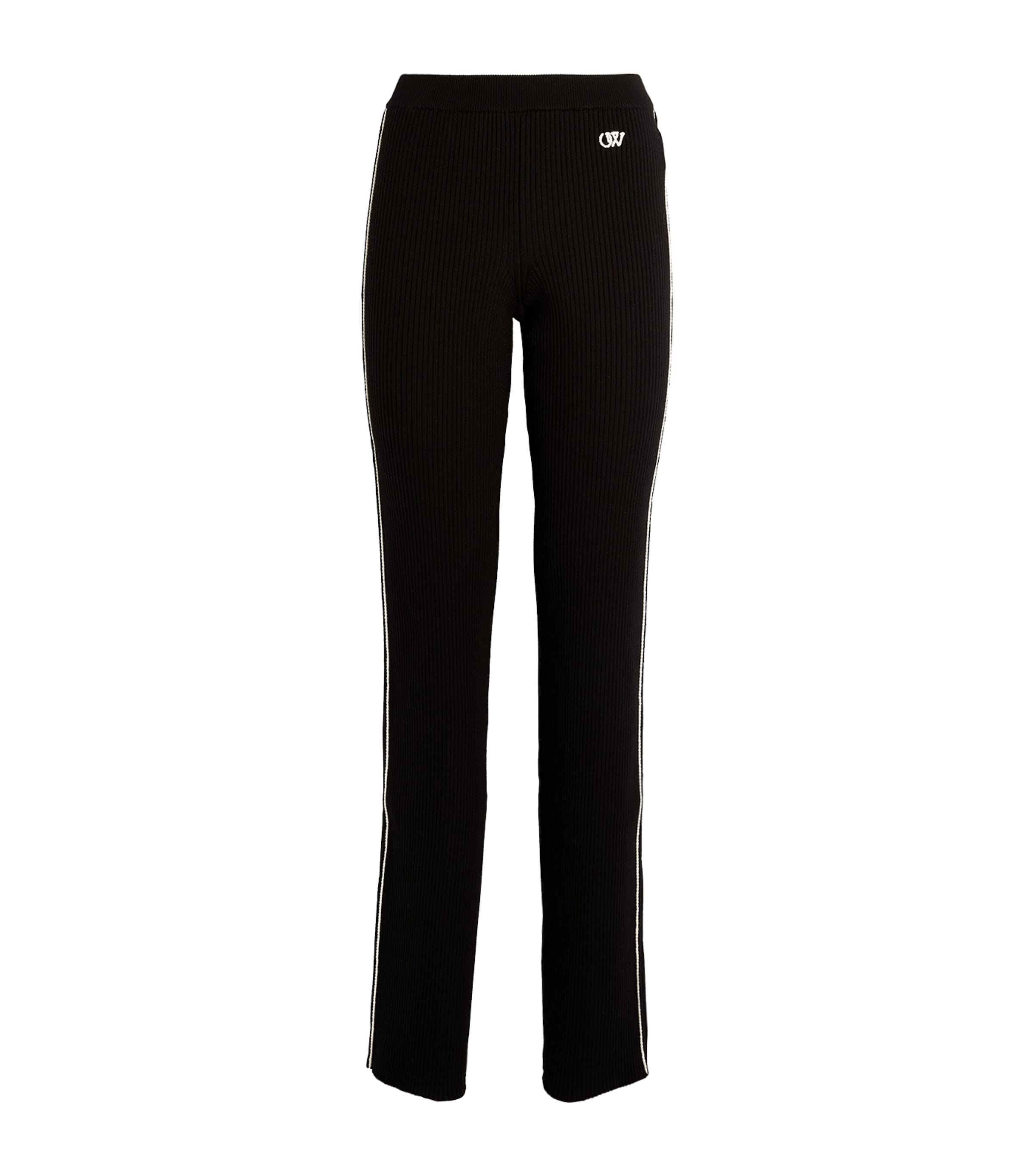 Off-white Wool-blend Outline Trousers In Black