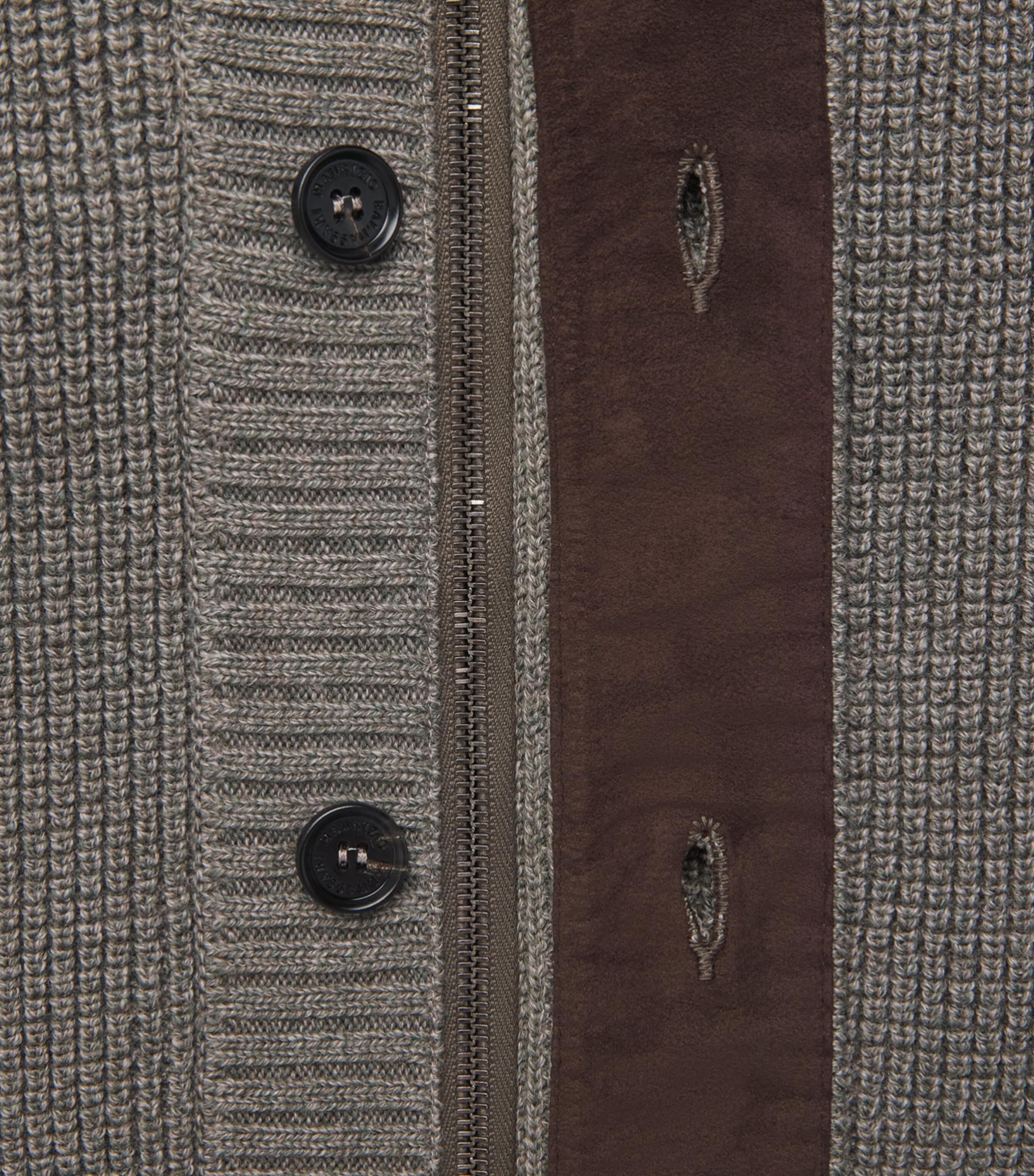 Maurizio Baldassari Mens Virgin Wool Brenta Cardigan Lunar Rock Grey Image 6