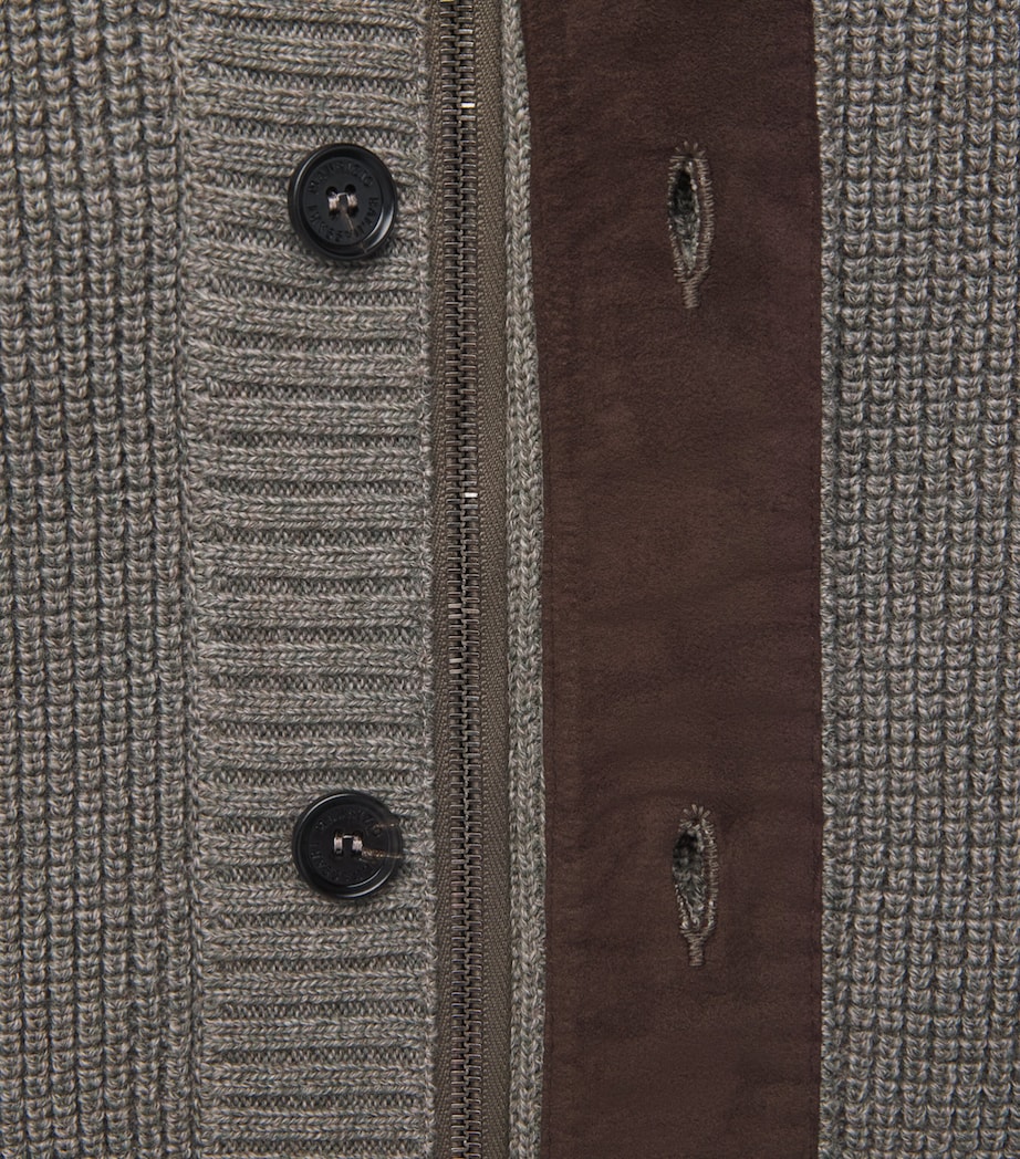 Maurizio Baldassari Mens Virgin Wool Brenta Cardigan Lunar Rock Grey Image 6