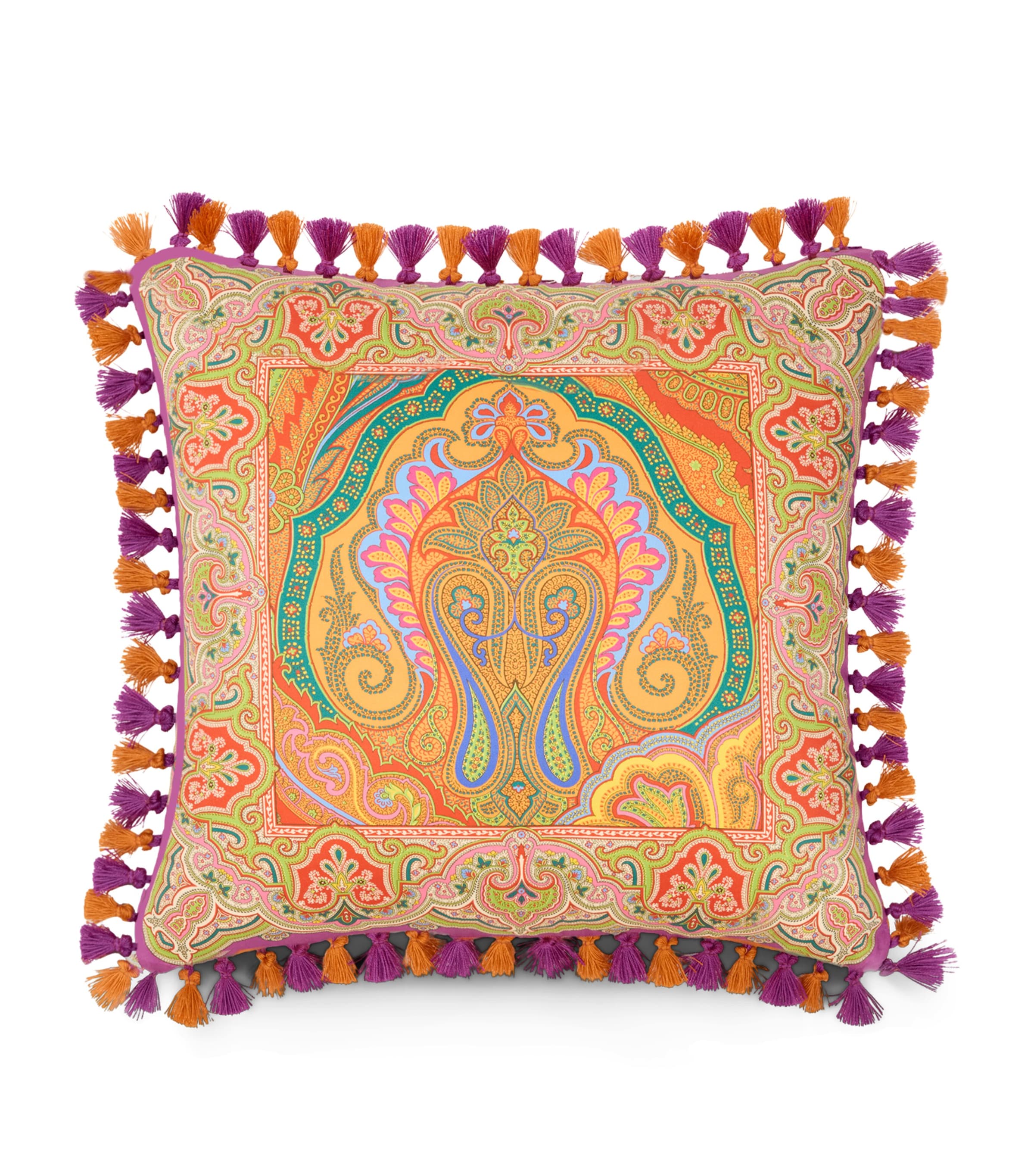 Etro Tassel-trim Hoa Cushion In Pink