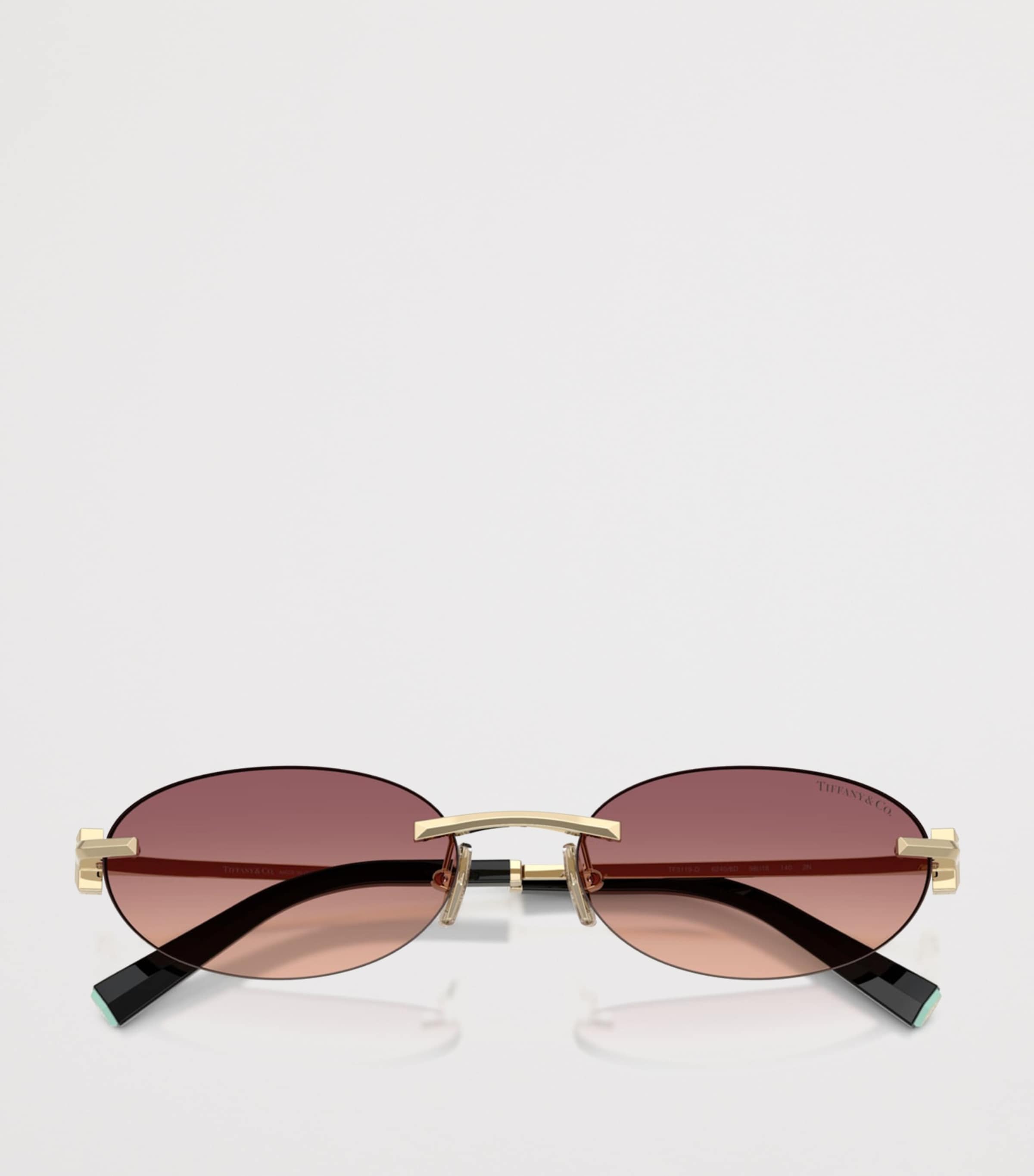 Tiffany & Co. Metal Oval Sunglasses Gold Image 5
