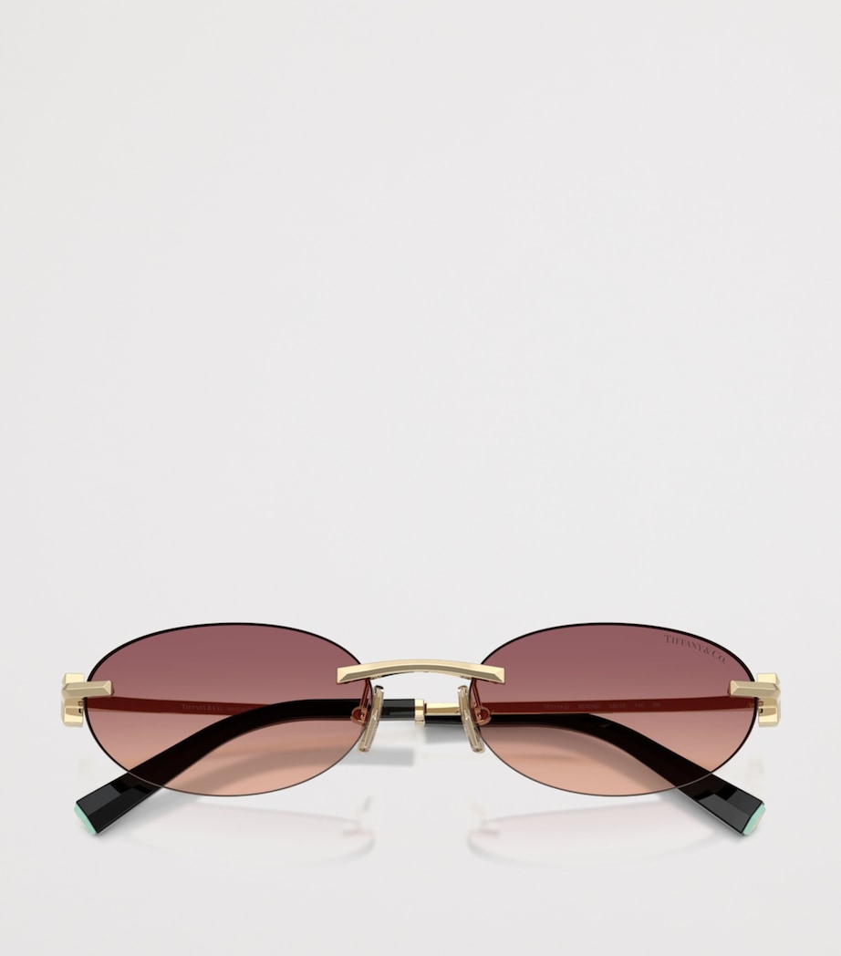 Tiffany & Co. Metal Oval Sunglasses Gold Image 5