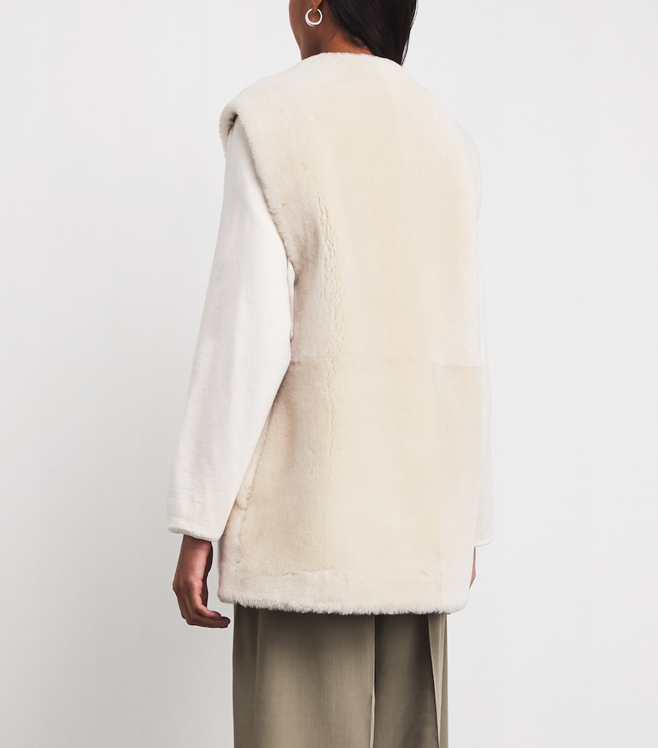 Shearling Gilet 116 ECRU Image 4