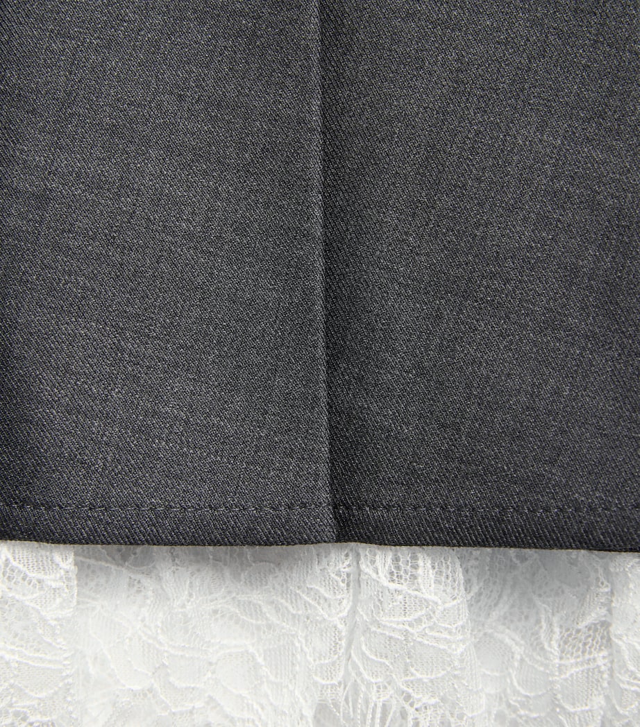 Self-Portrait Womens Pleated Mini Skirt Grey Image 6