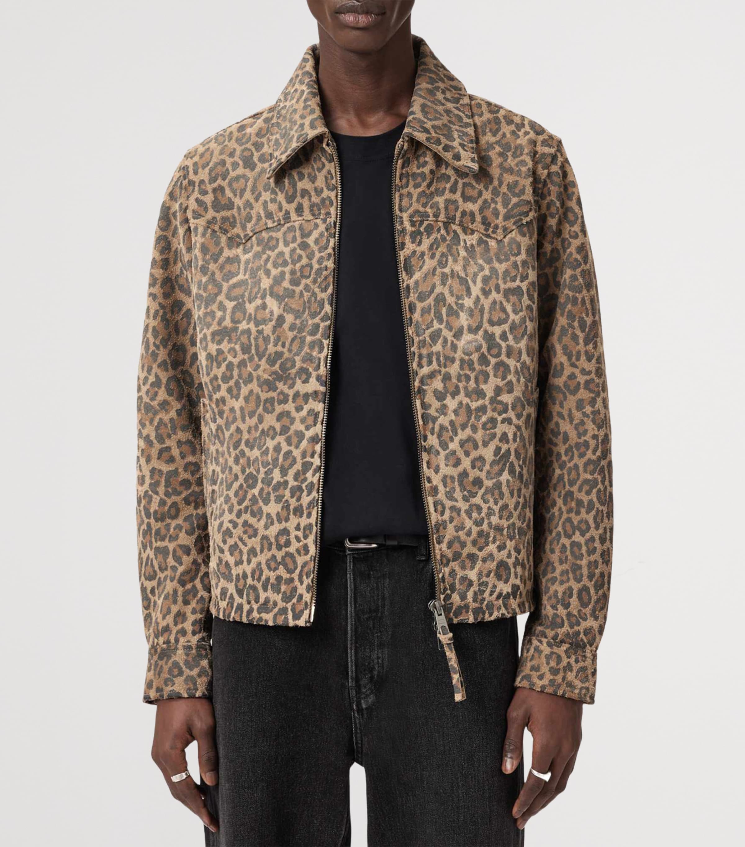 Suede Leopard Dellcot Jacket PEANUT BROWN Image 4
