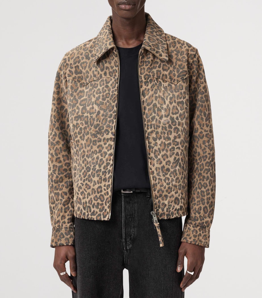 Suede Leopard Dellcot Jacket PEANUT BROWN Image 4