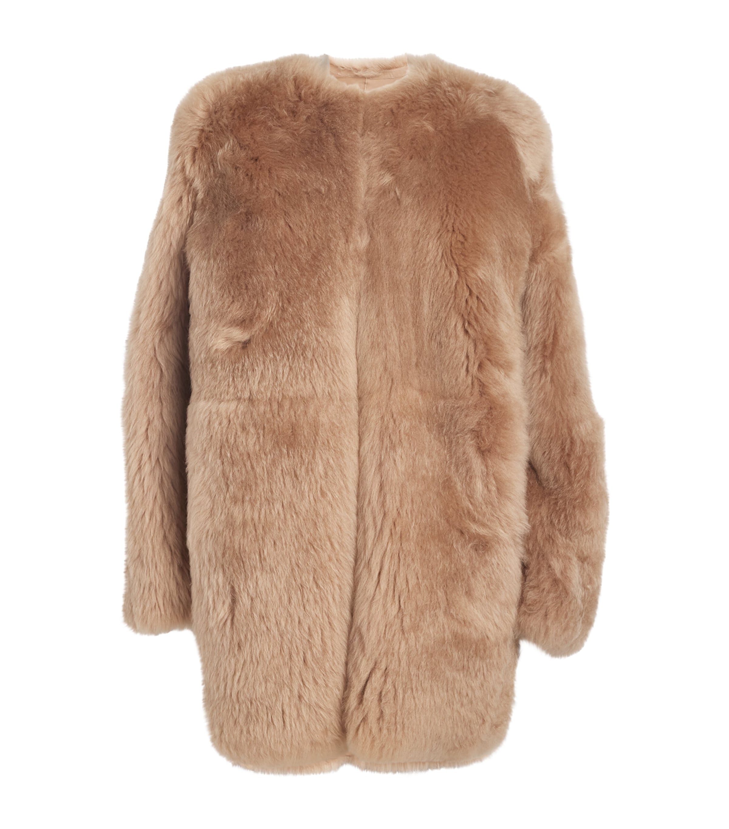 Fabiana Filippi Shearling Fur Coat In Brown