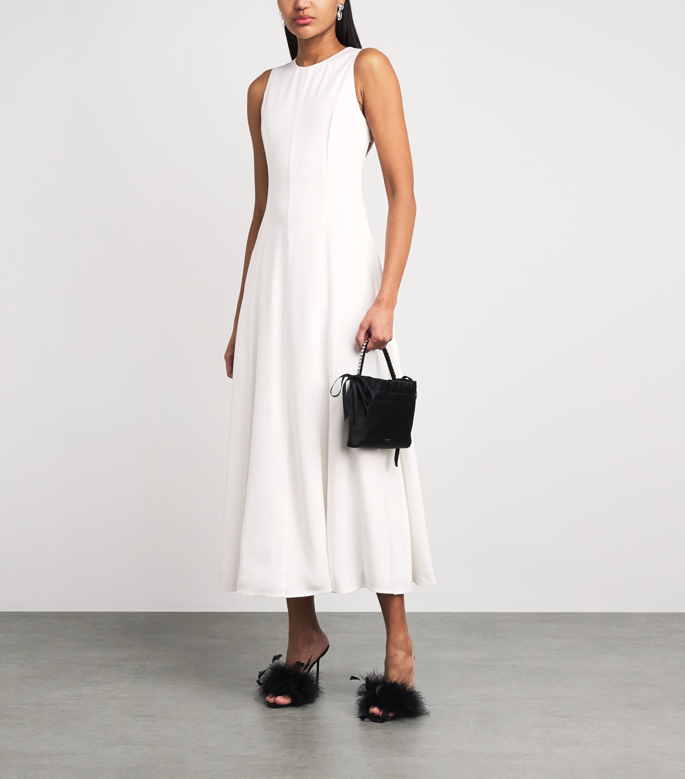 Maje Womens Backless Midi Dress White Image 2