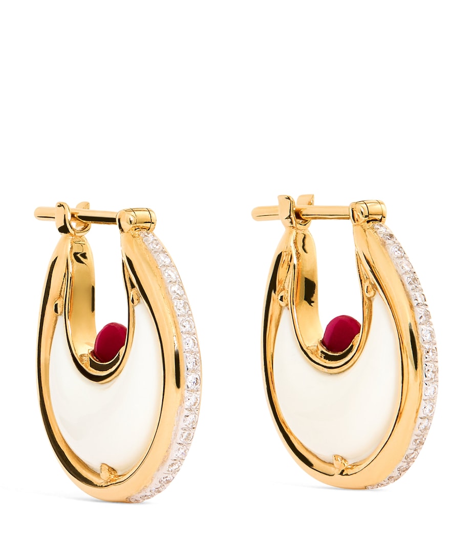 Yellow Gold, Ruby and Diamond Lot N*91 Diana Earrings YELLOW GOLD Image 1